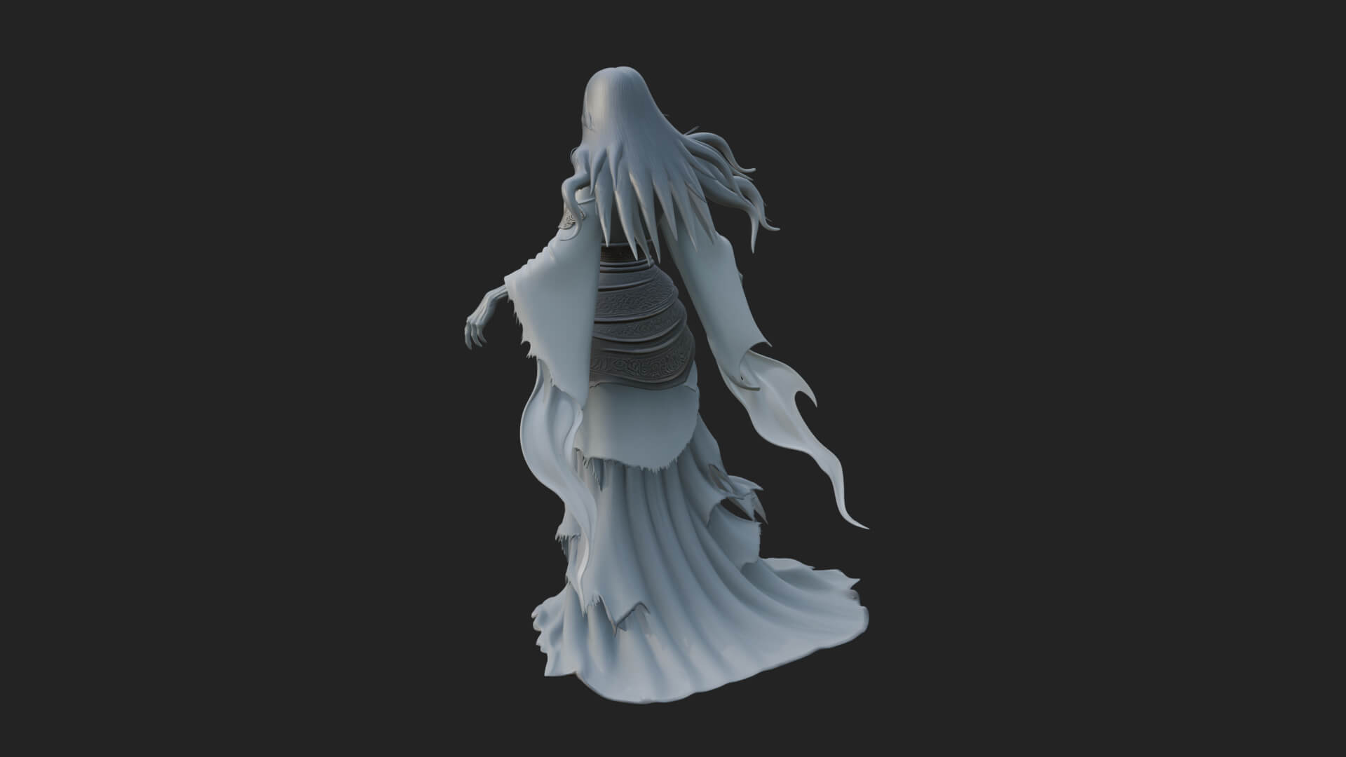 Floating Ghost Statue Design 6 3D Print Model 3D Model