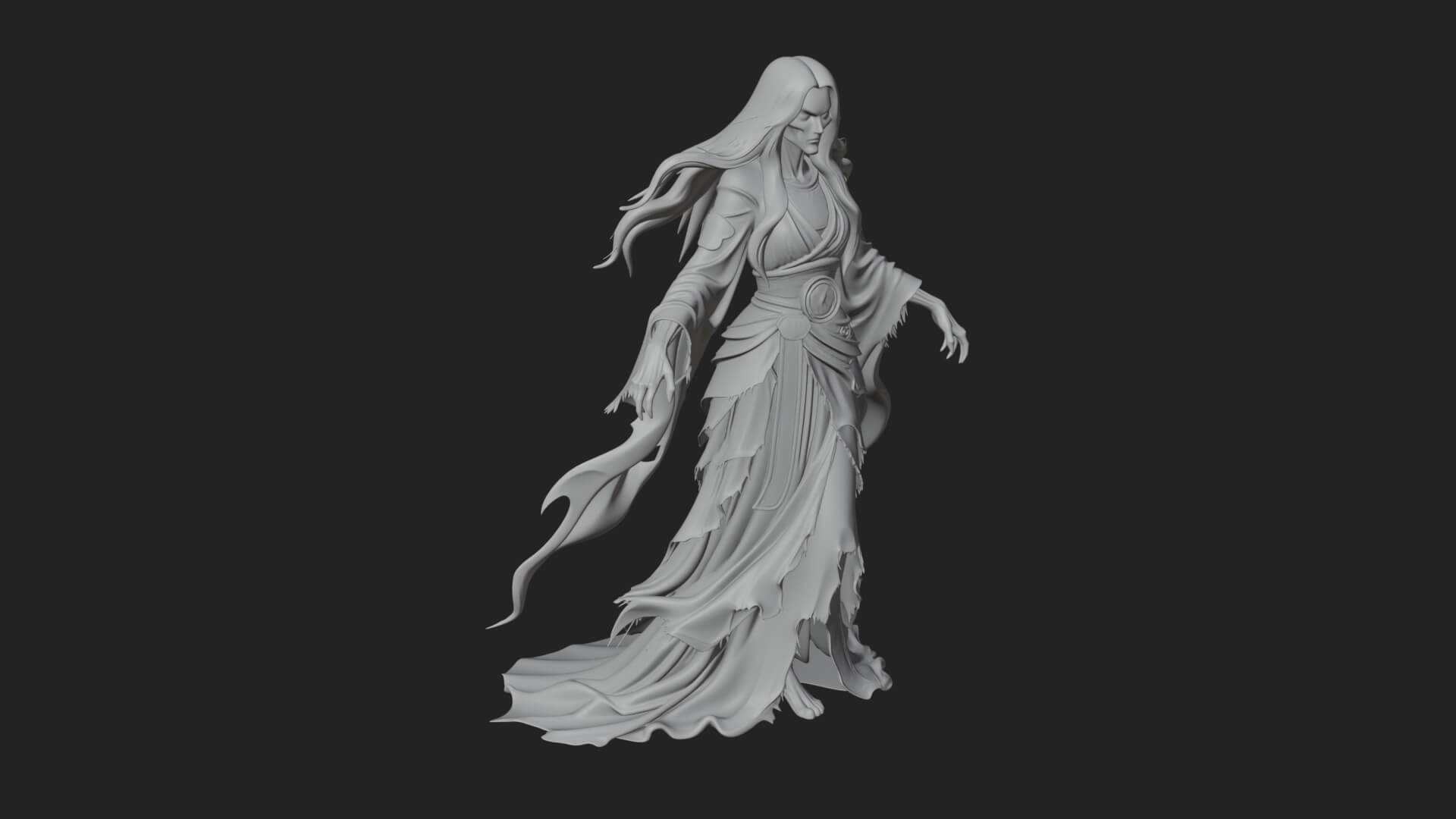 Floating Ghost Statue Design 6 3D Print Model 3D Model