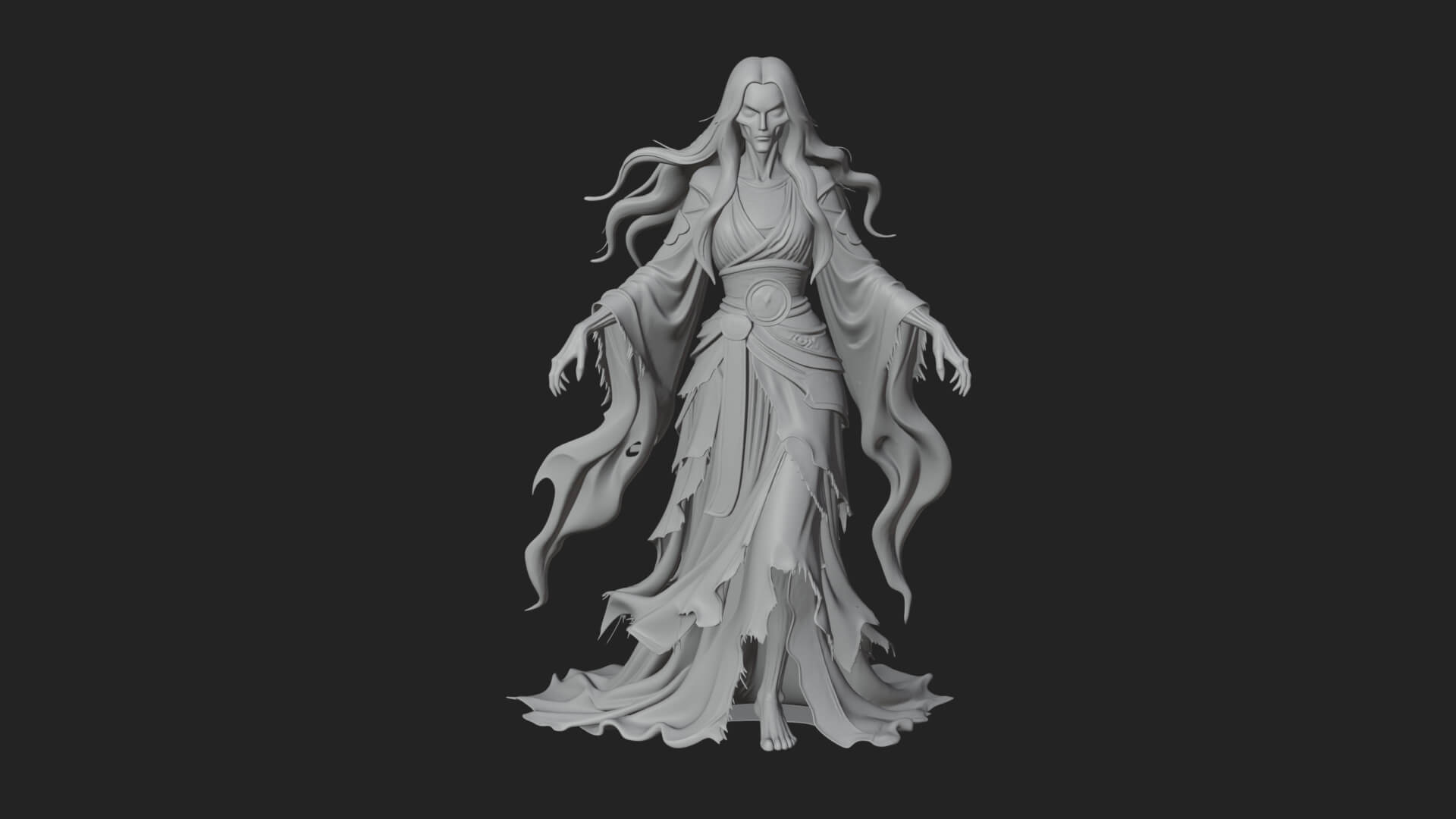 Floating Ghost Statue Design 6 3D Print Model 3D Model