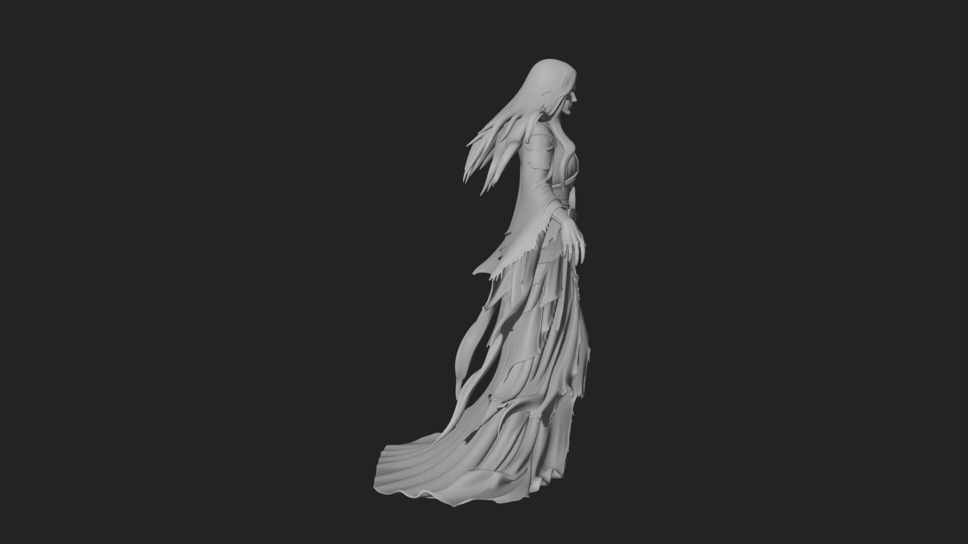 Floating Ghost Statue Design 6 3D Print Model 3D Model
