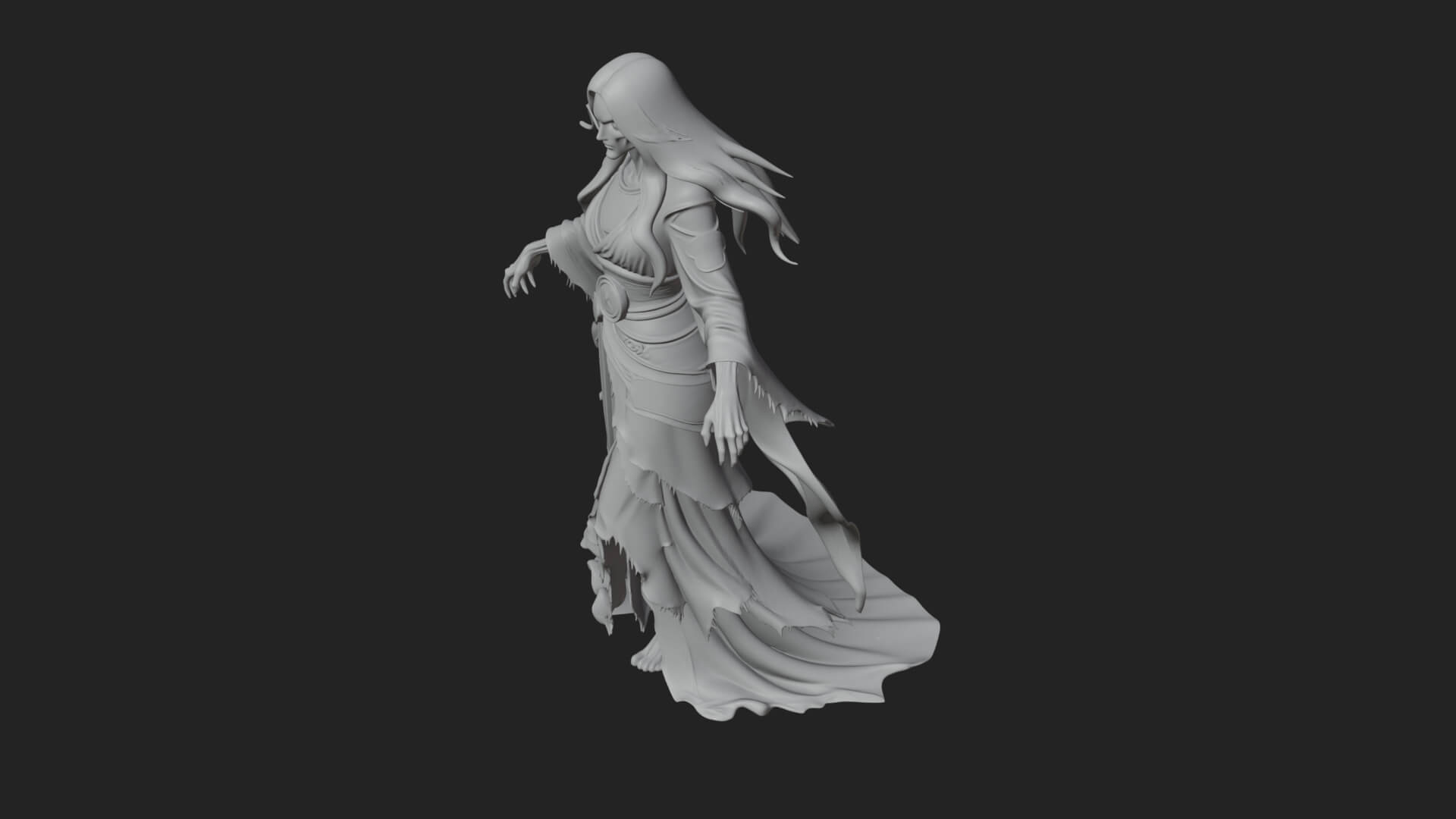Floating Ghost Statue Design 6 3D Print Model 3D Model