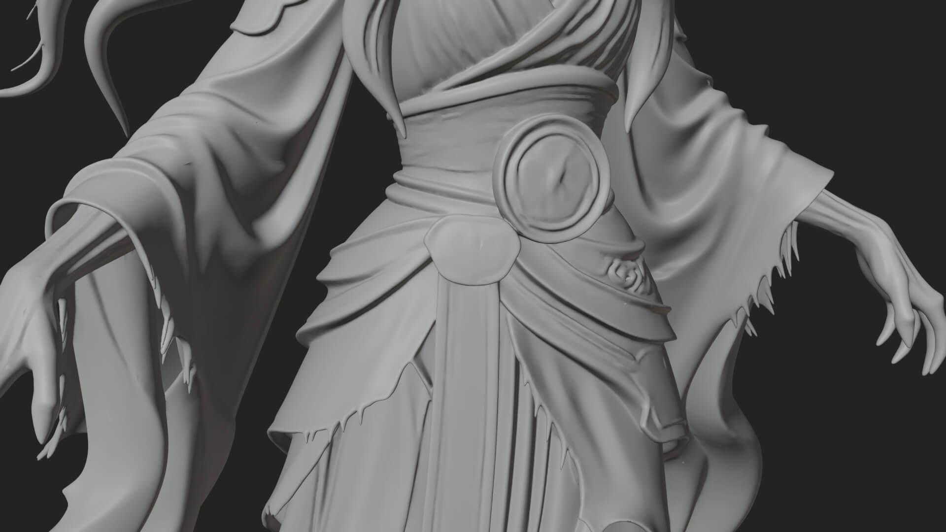 Floating Ghost Statue Design 6 3D Print Model 3D Model