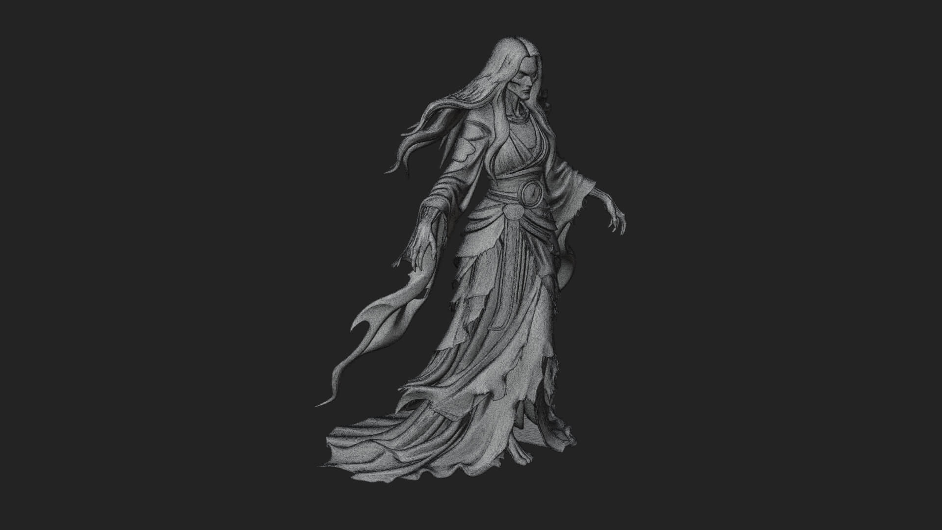 Floating Ghost Statue Design 6 3D Print Model 3D Model