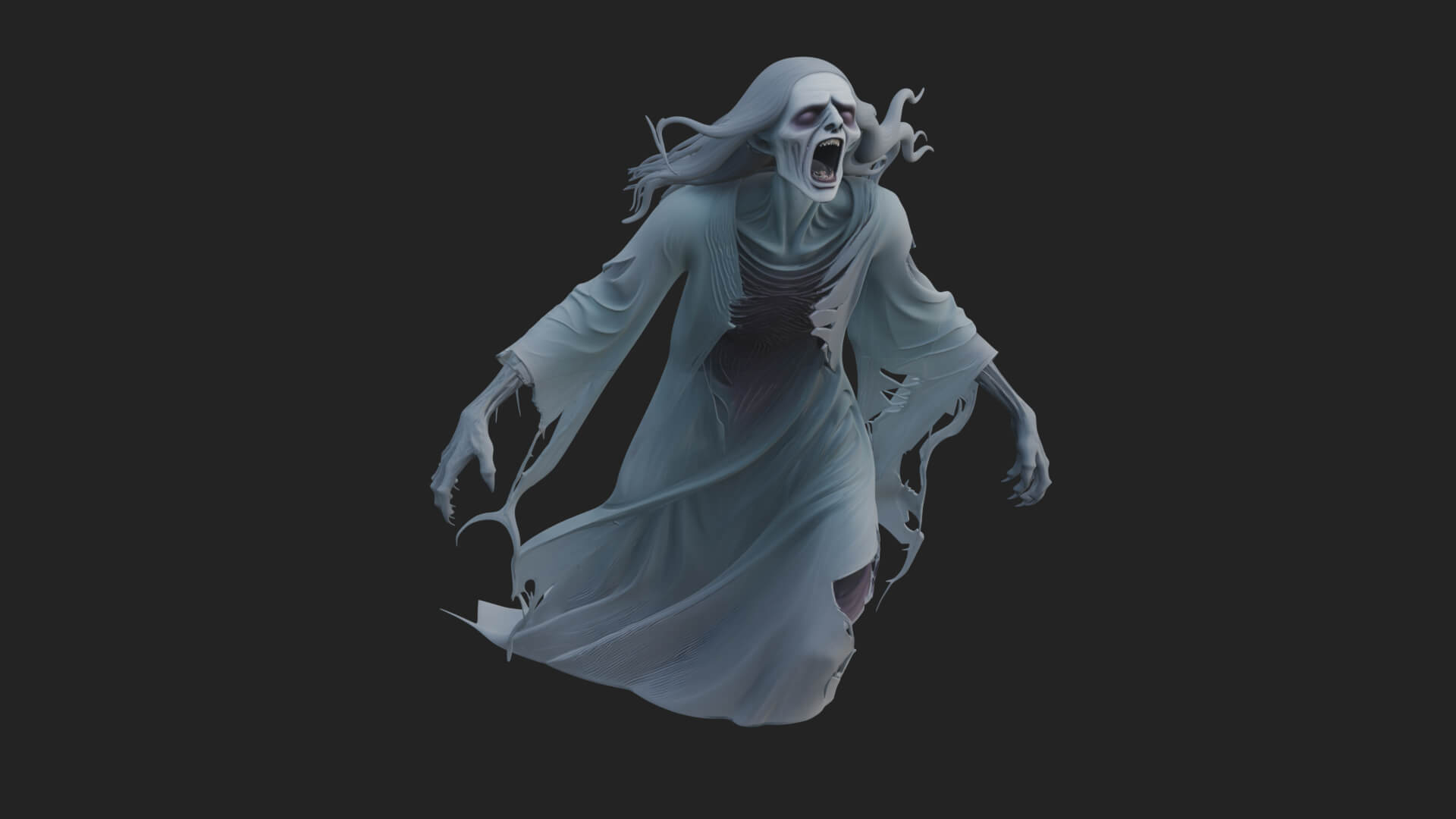 Floating Ghost Statue Design 7 3D Print Model 3D Model