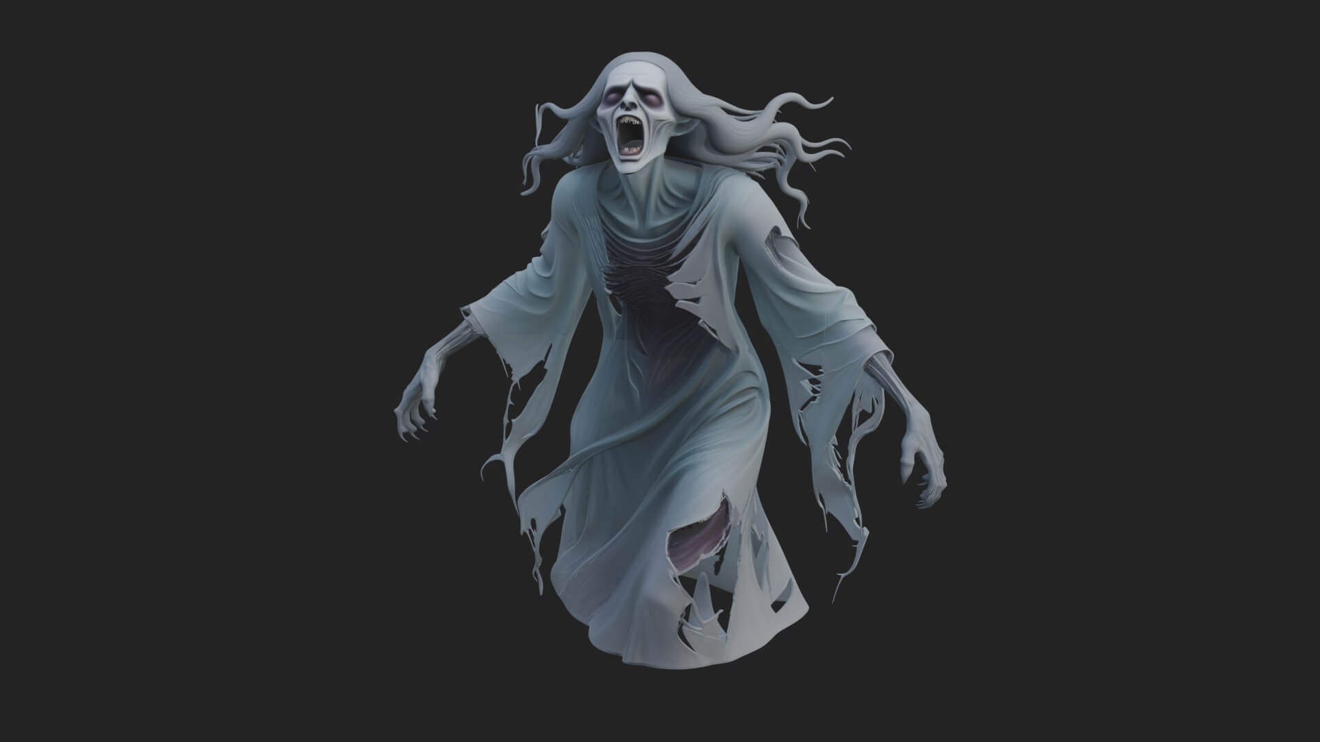 Floating Ghost Statue Design 7 3D Print Model 3D Model