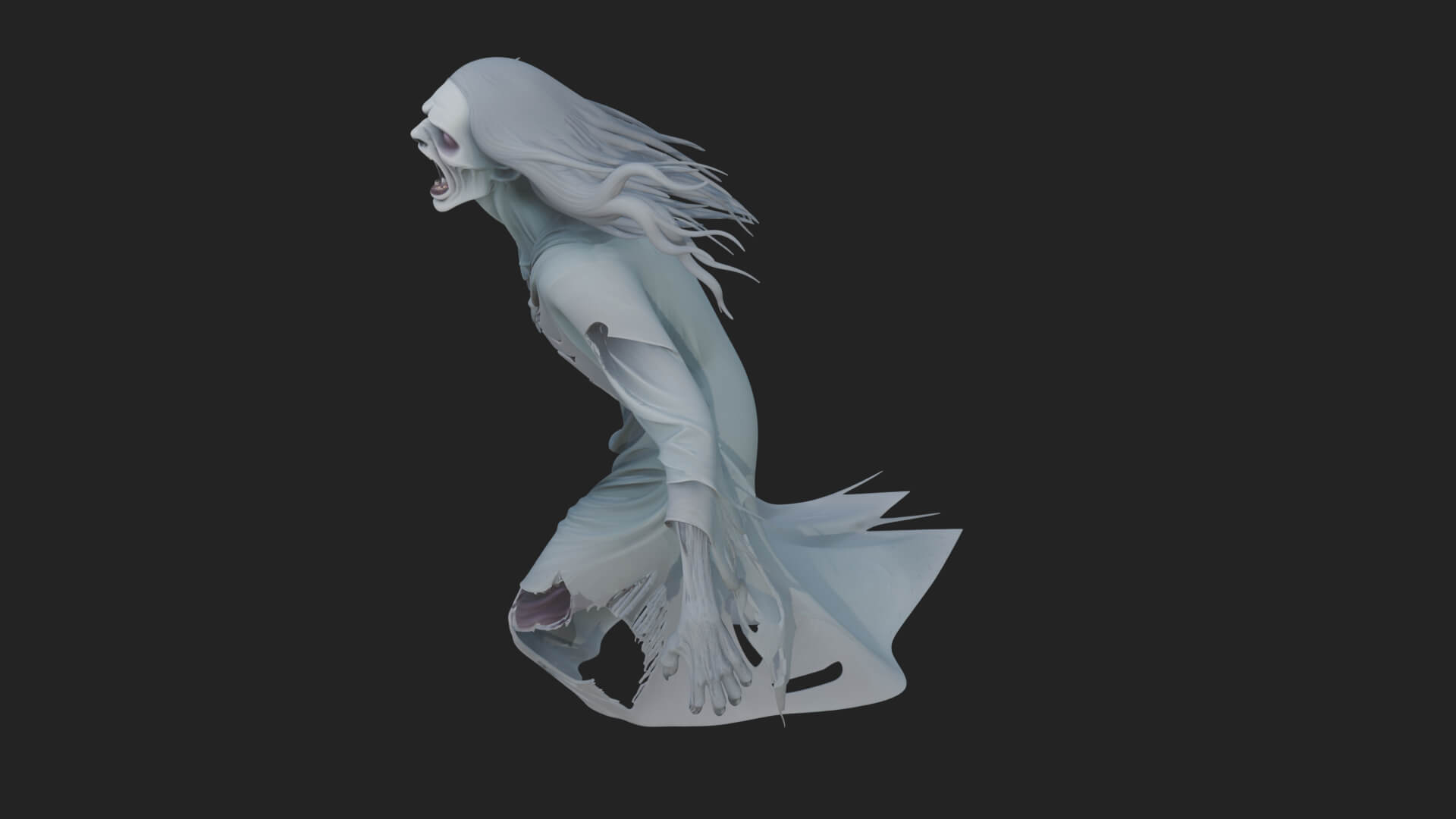 Floating Ghost Statue Design 7 3D Print Model 3D Model