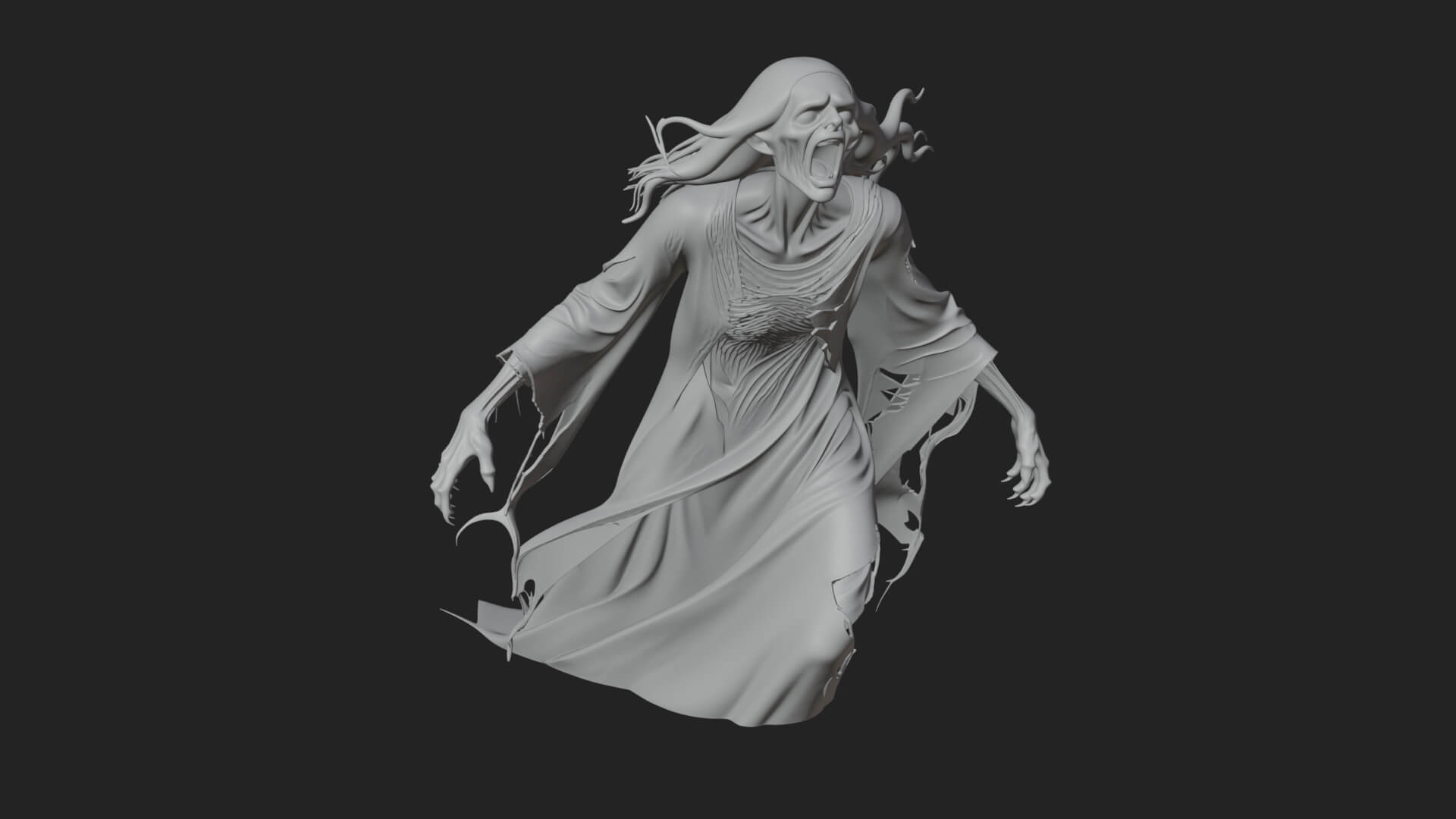 Floating Ghost Statue Design 7 3D Print Model 3D Model