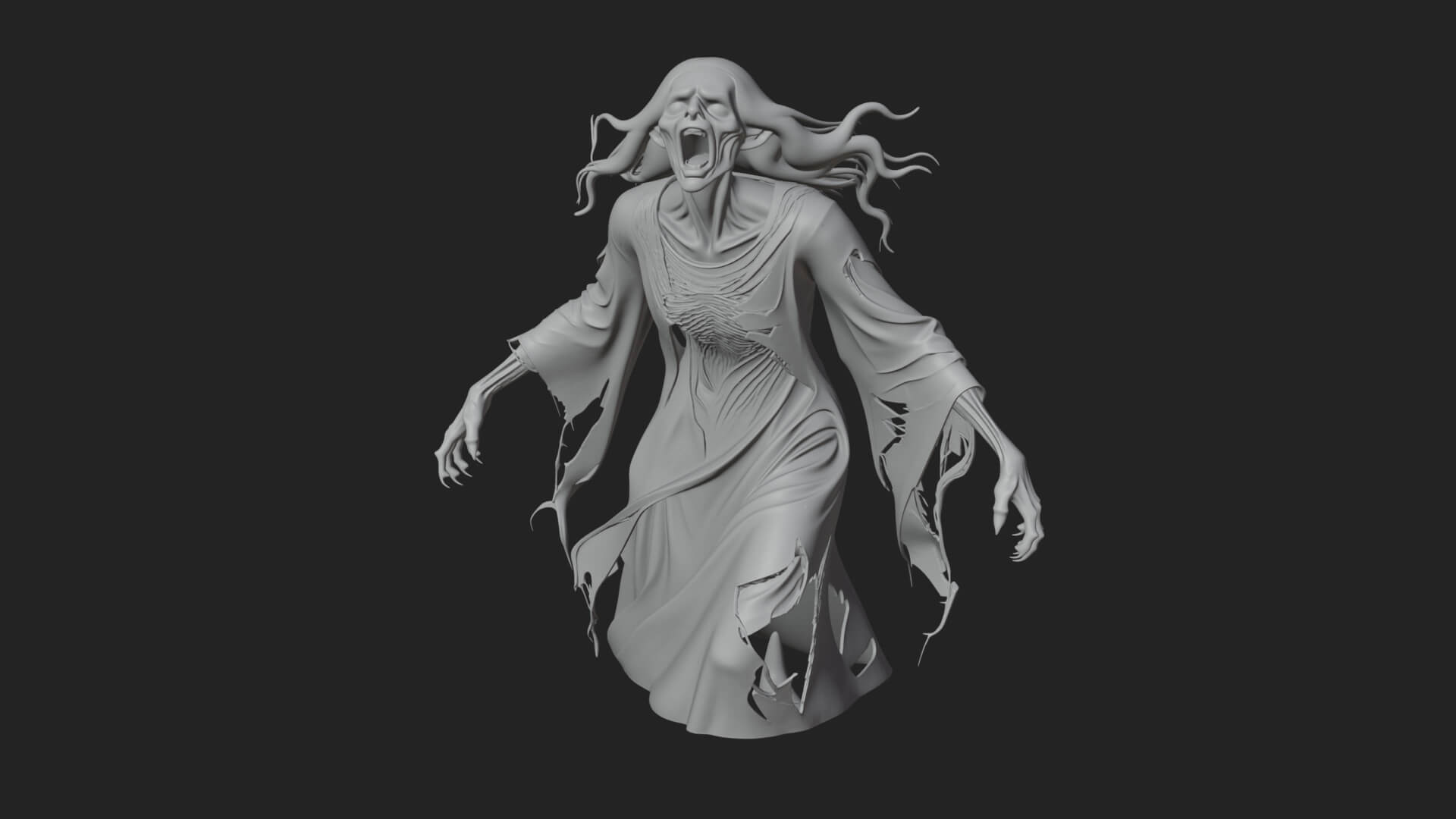 Floating Ghost Statue Design 7 3D Print Model 3D Model