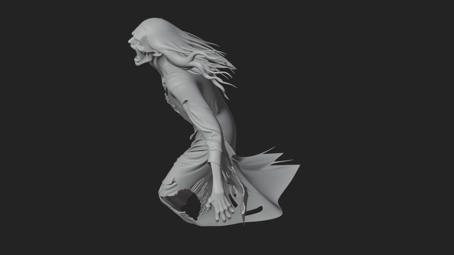 Floating Ghost Statue Design 7 3D Print Model 3D Model
