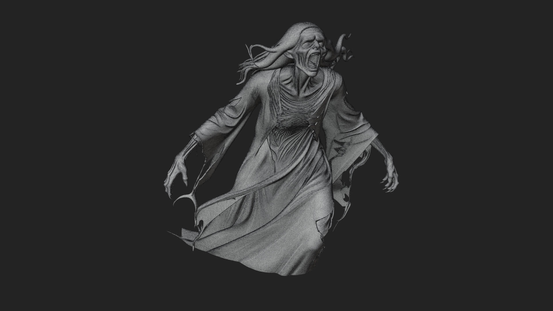 Floating Ghost Statue Design 7 3D Print Model 3D Model