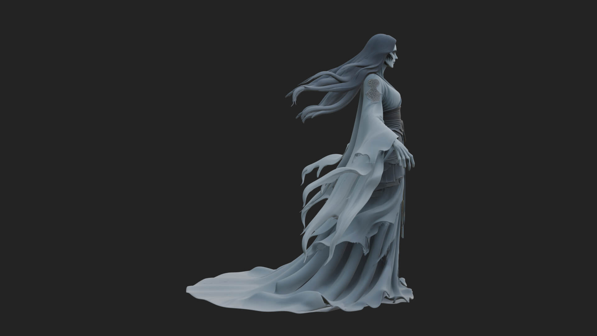Floating Ghost Statue Design 8 3D Print Model 3D Model