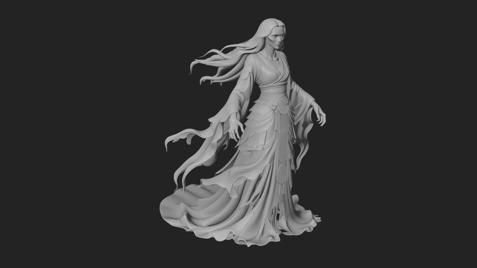 Floating Ghost Statue Design 8 3D Print Model 3D Model