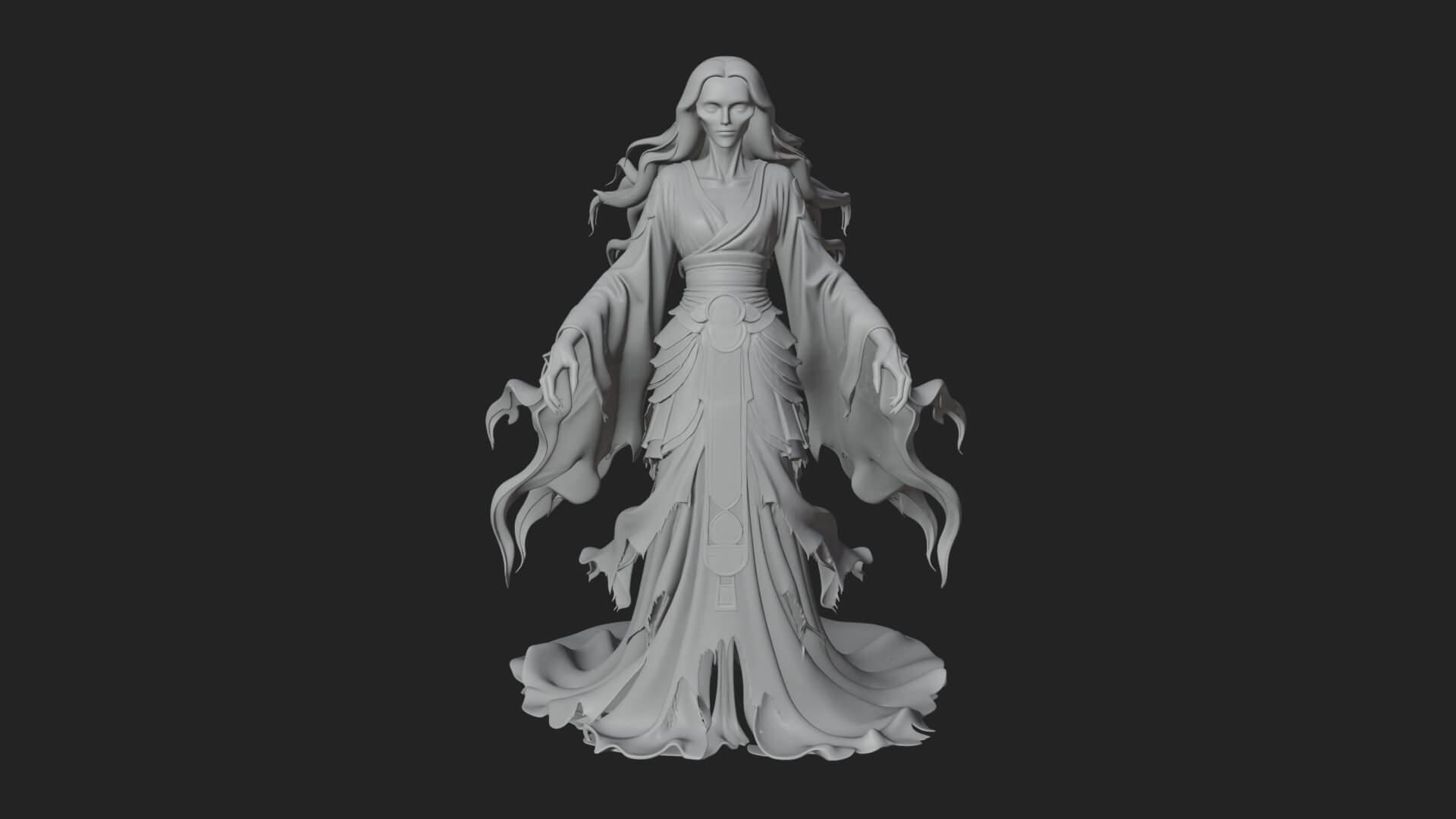 Floating Ghost Statue Design 8 3D Print Model 3D Model