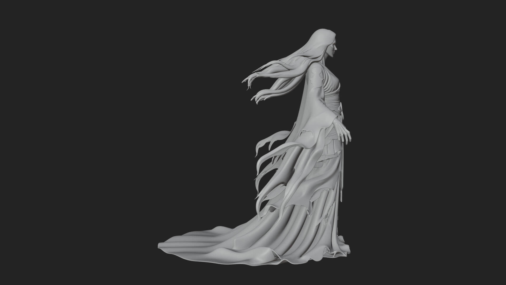 Floating Ghost Statue Design 8 3D Print Model 3D Model