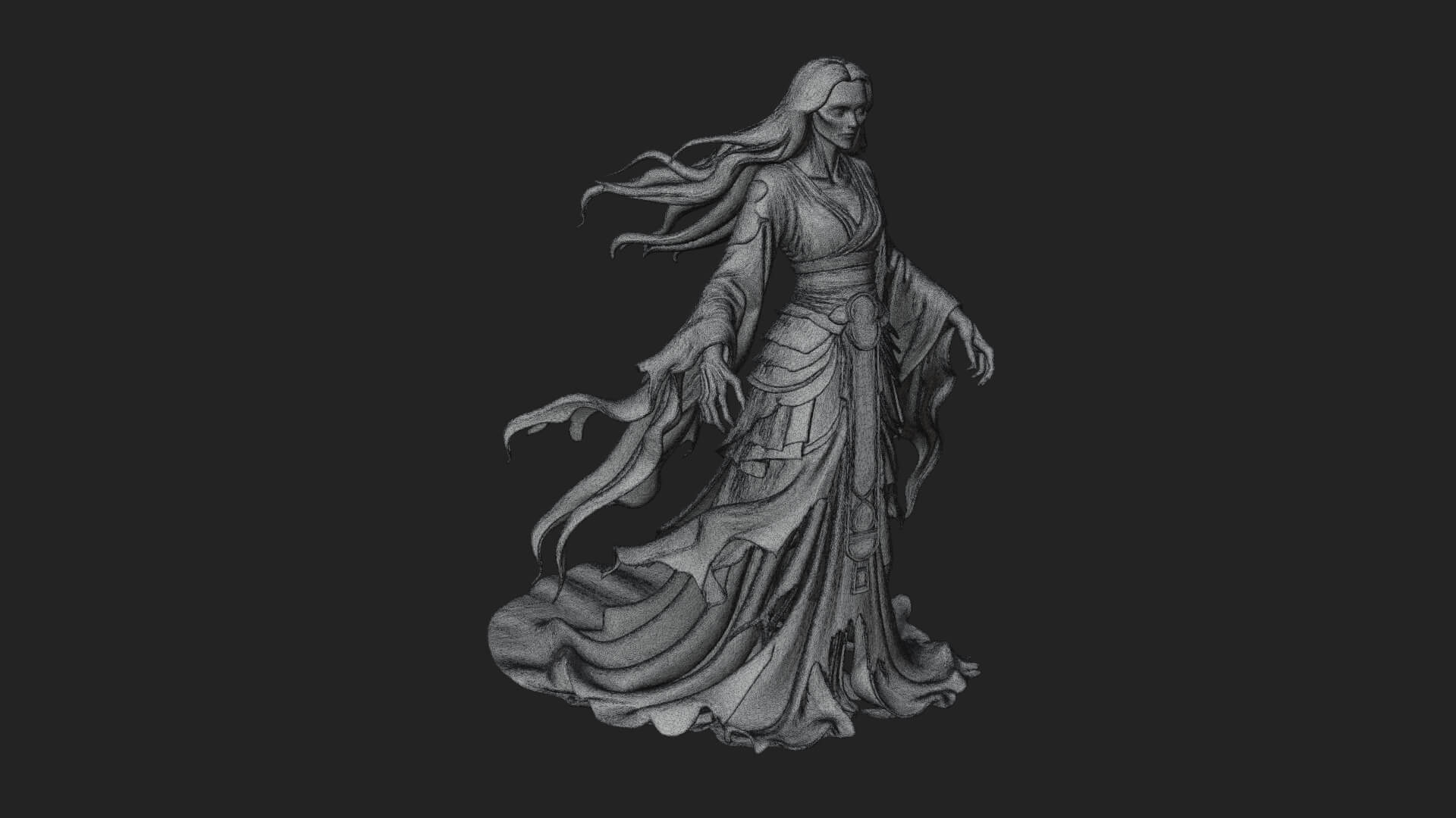 Floating Ghost Statue Design 8 3D Print Model 3D Model
