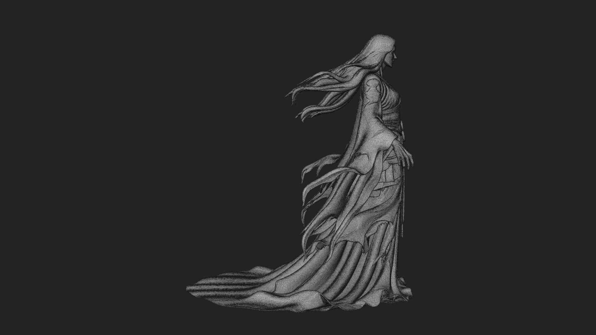 Floating Ghost Statue Design 8 3D Print Model 3D Model