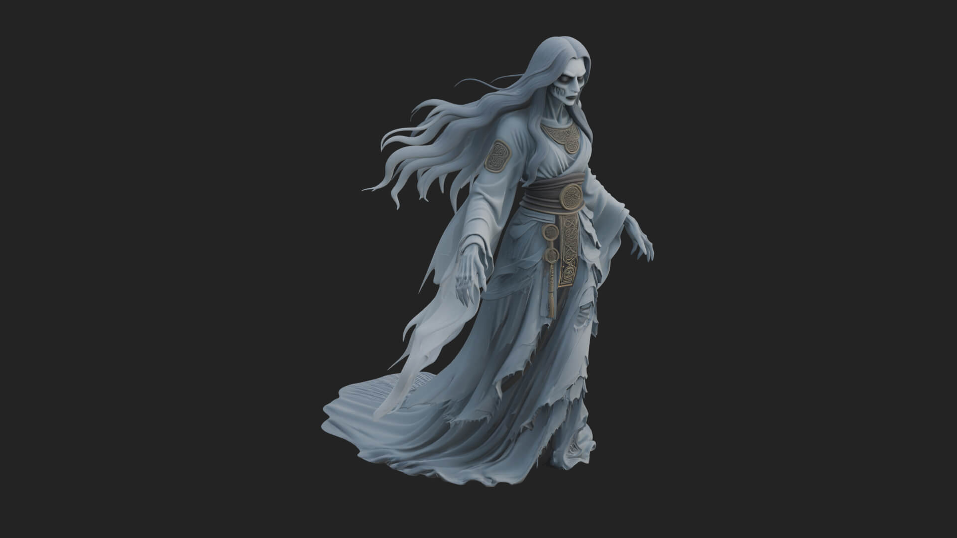 Floating Ghost Statue Design 9 3D Print Model 3D Model