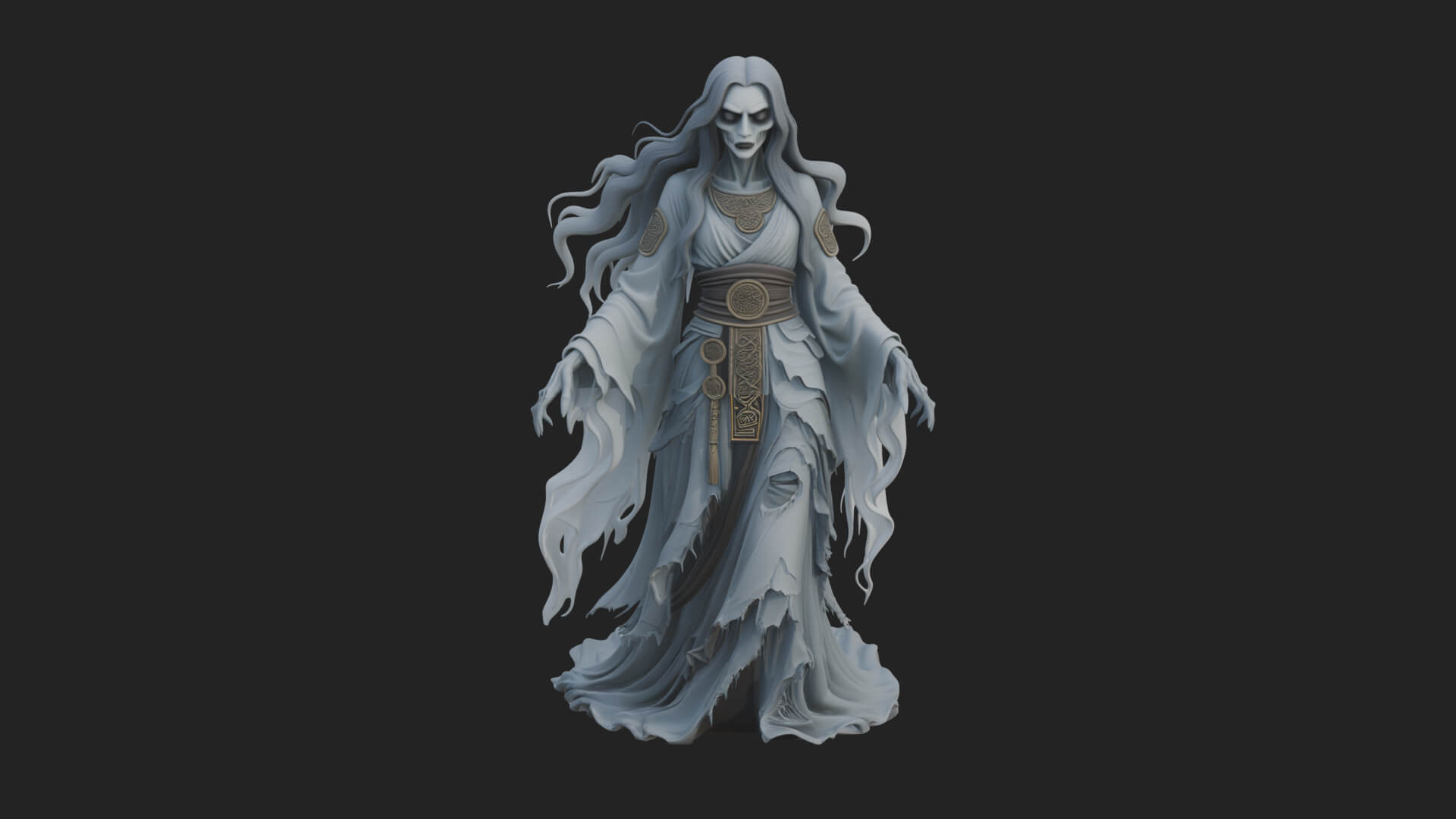Floating Ghost Statue Design 9 3D Print Model 3D Model