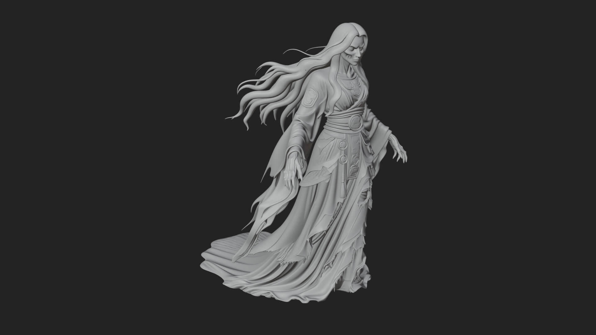 Floating Ghost Statue Design 9 3D Print Model 3D Model