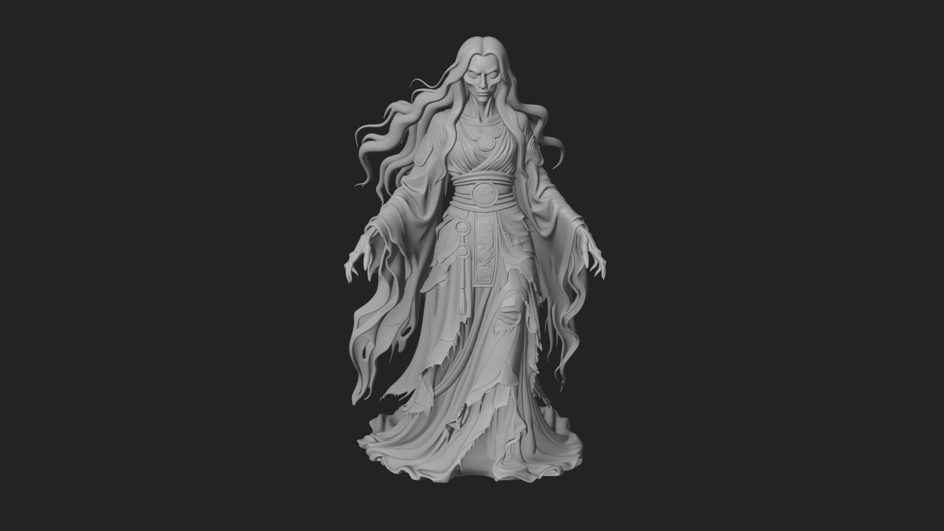 Floating Ghost Statue Design 9 3D Print Model 3D Model