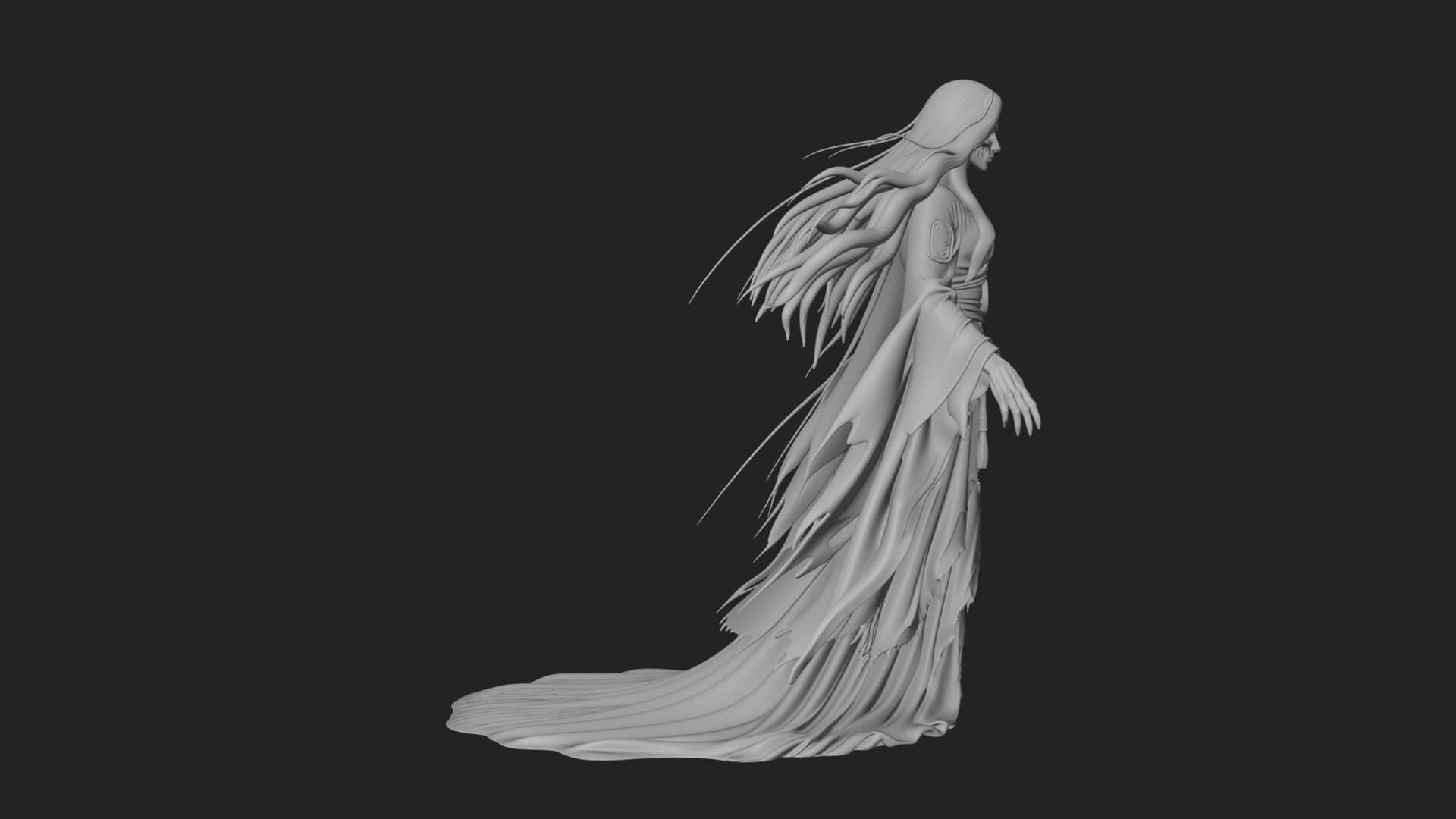 Floating Ghost Statue Design 9 3D Print Model 3D Model