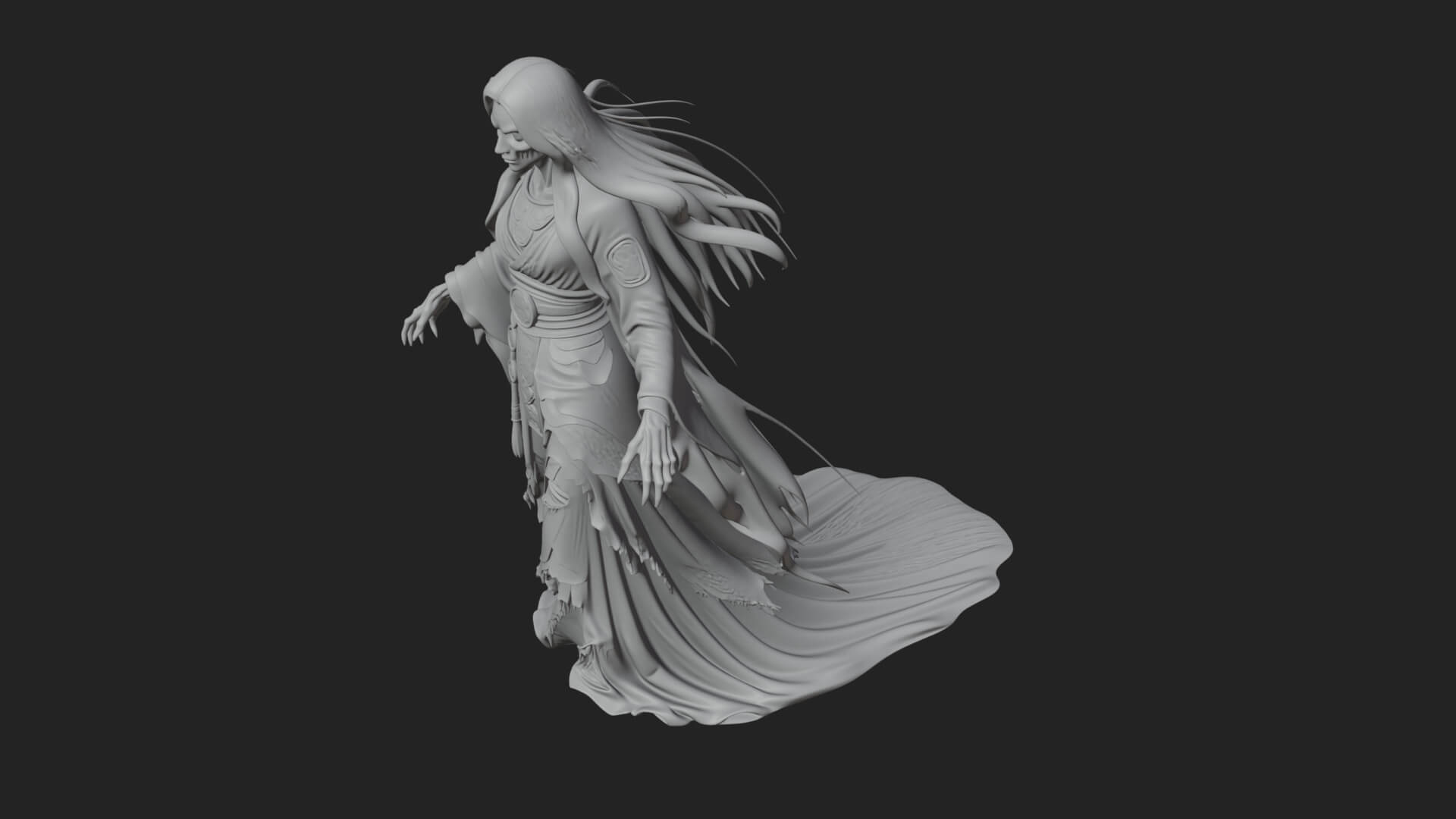 Floating Ghost Statue Design 9 3D Print Model 3D Model