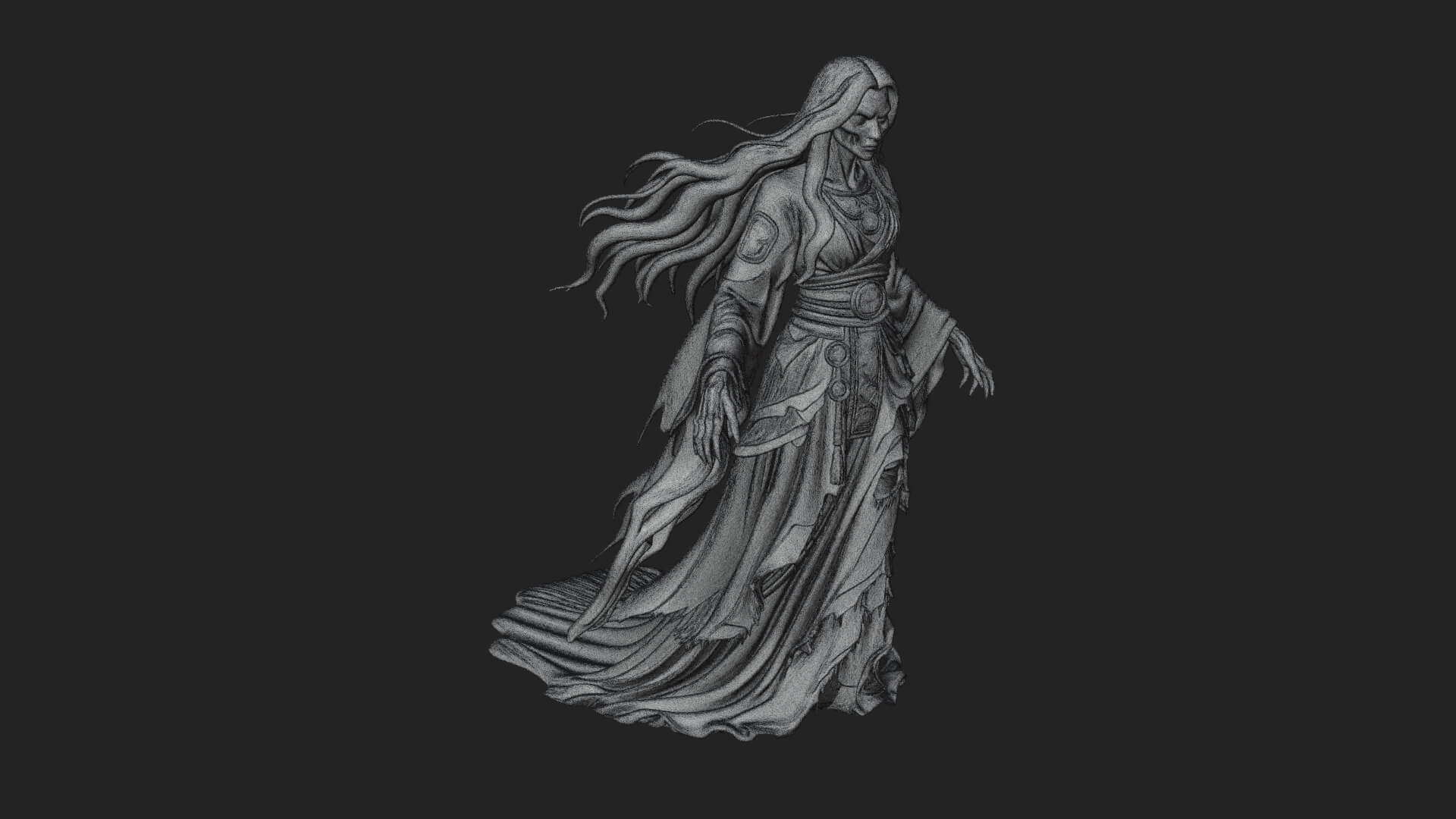 Floating Ghost Statue Design 9 3D Print Model 3D Model