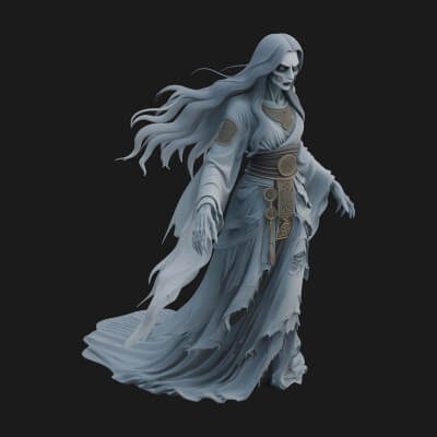Floating Ghost Statue Design 9 3D Print Model