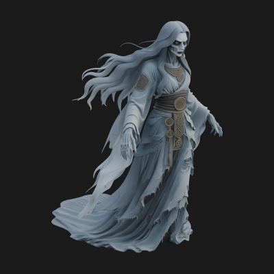 Floating Ghost Statue Design 9 3D Print Model