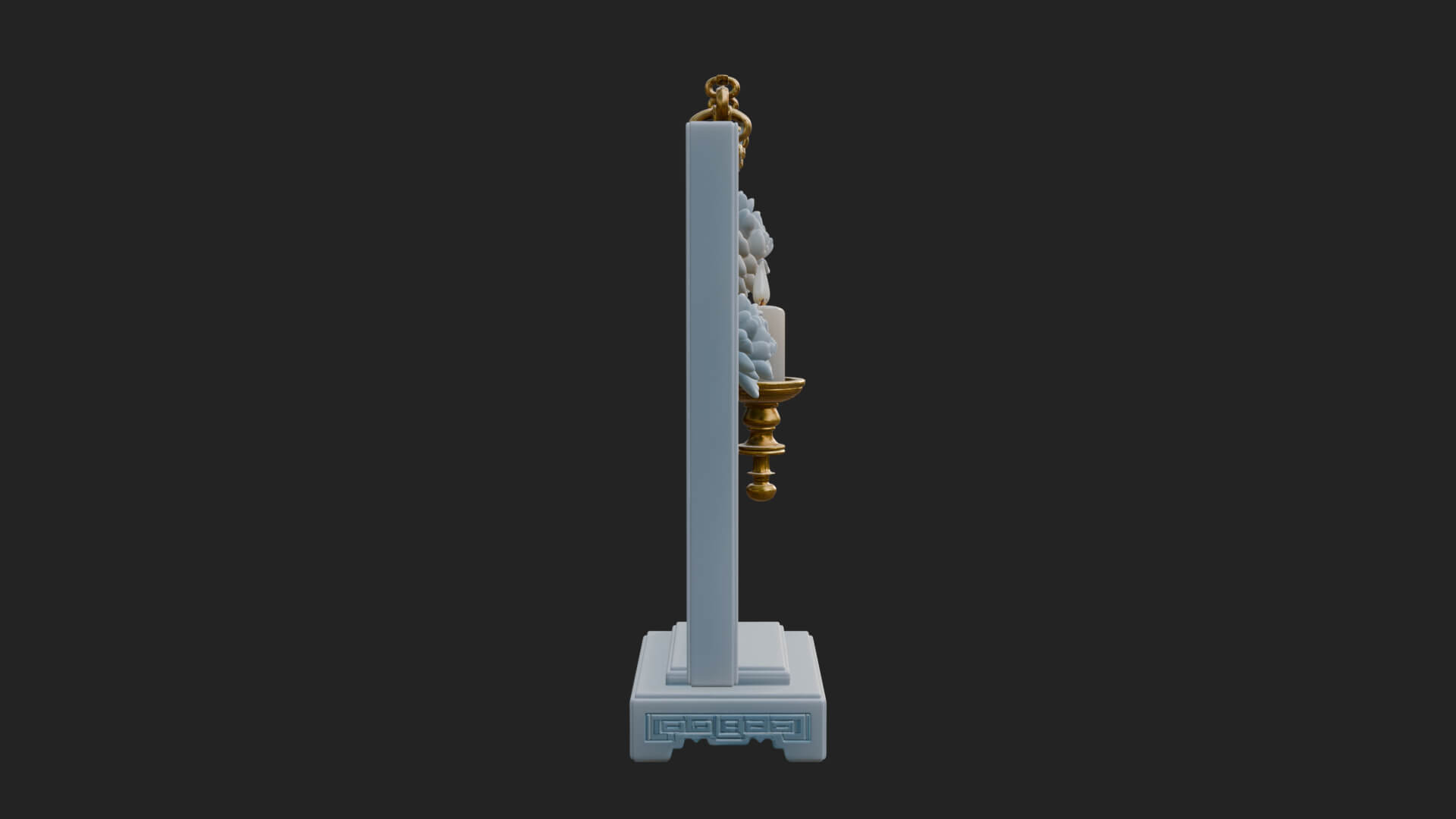 Floral Candle Wall Plaque Design 1 3D Print Model 3D Model