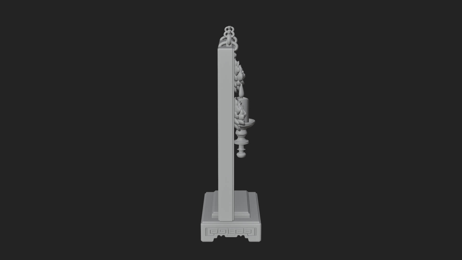 Floral Candle Wall Plaque Design 1 3D Print Model 3D Model
