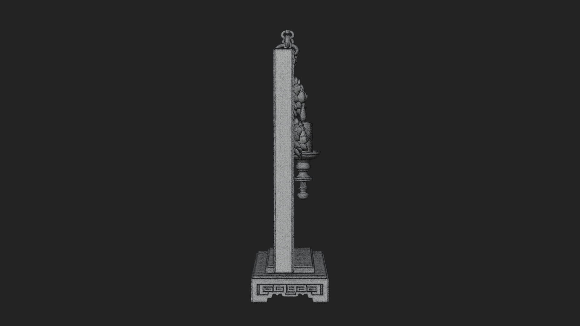 Floral Candle Wall Plaque Design 1 3D Print Model 3D Model