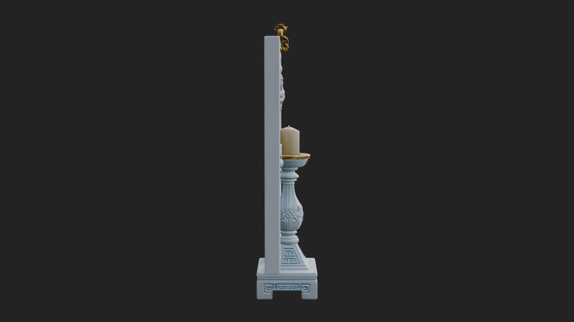 Floral Candle Wall Plaque Design 2 3D Print Model 3D Model