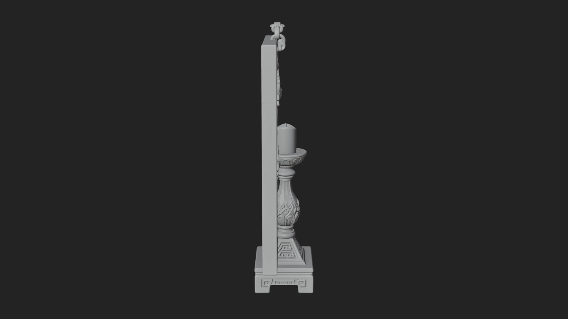 Floral Candle Wall Plaque Design 2 3D Print Model 3D Model