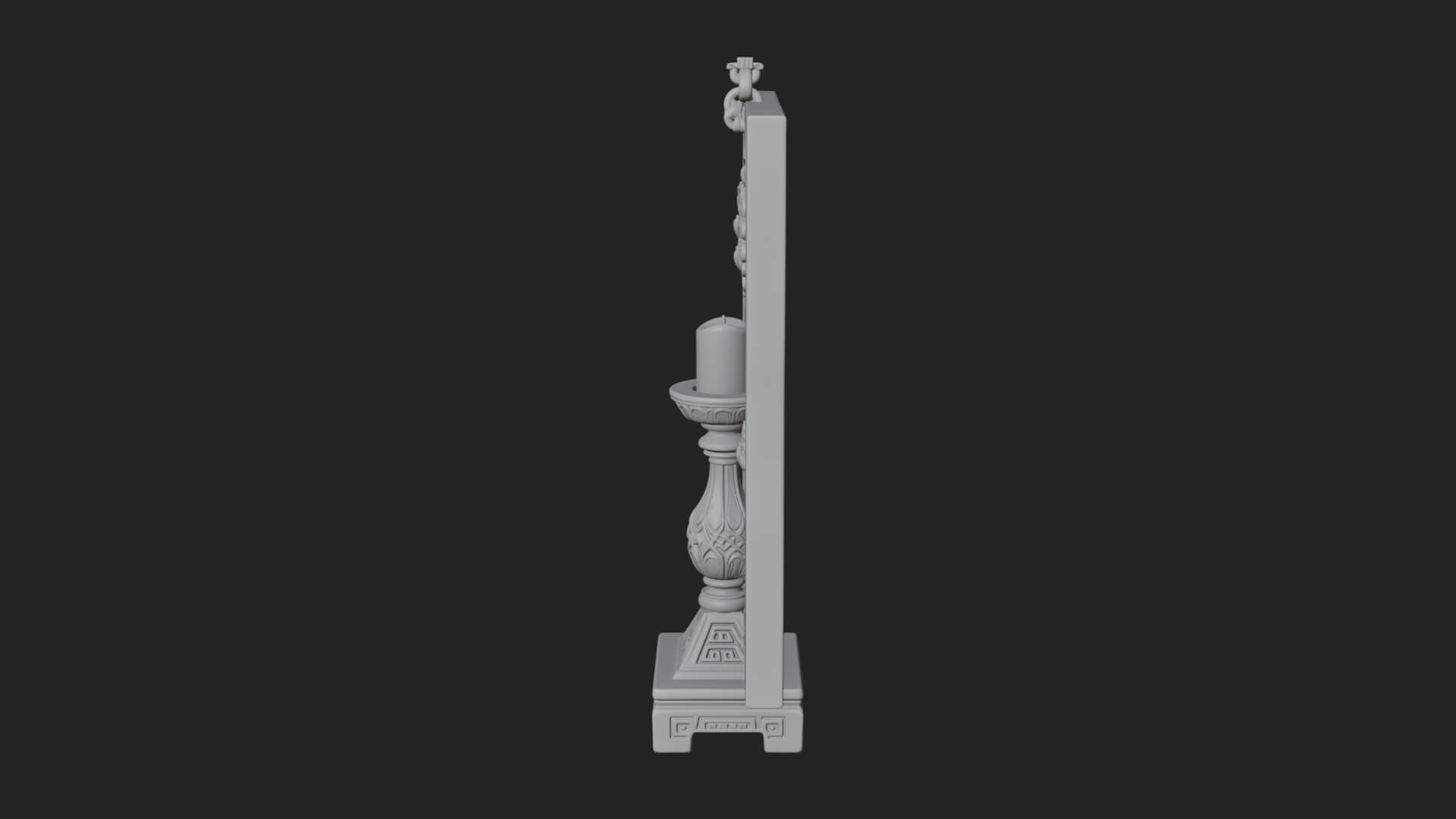 Floral Candle Wall Plaque Design 2 3D Print Model 3D Model