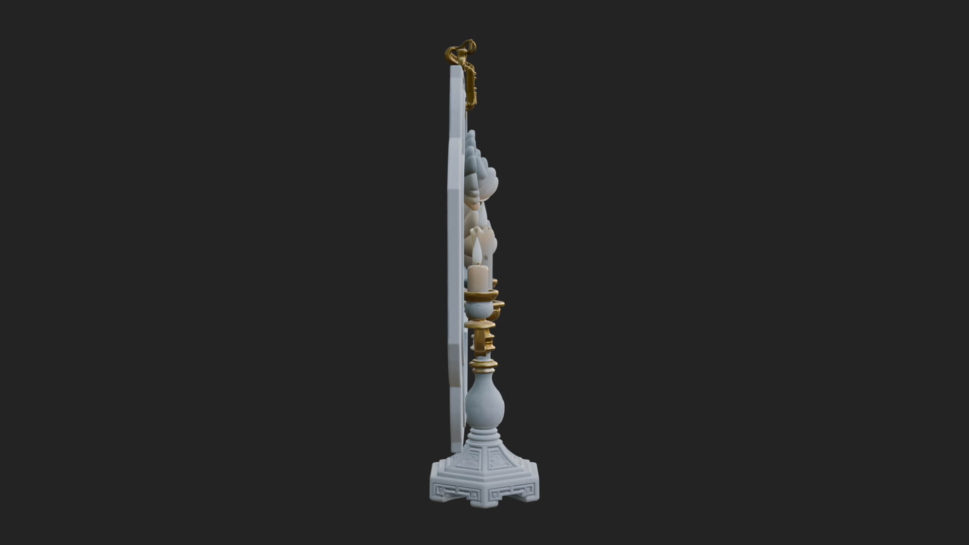 Floral Candle Wall Plaque Design 3 3D Print Model 3D Model