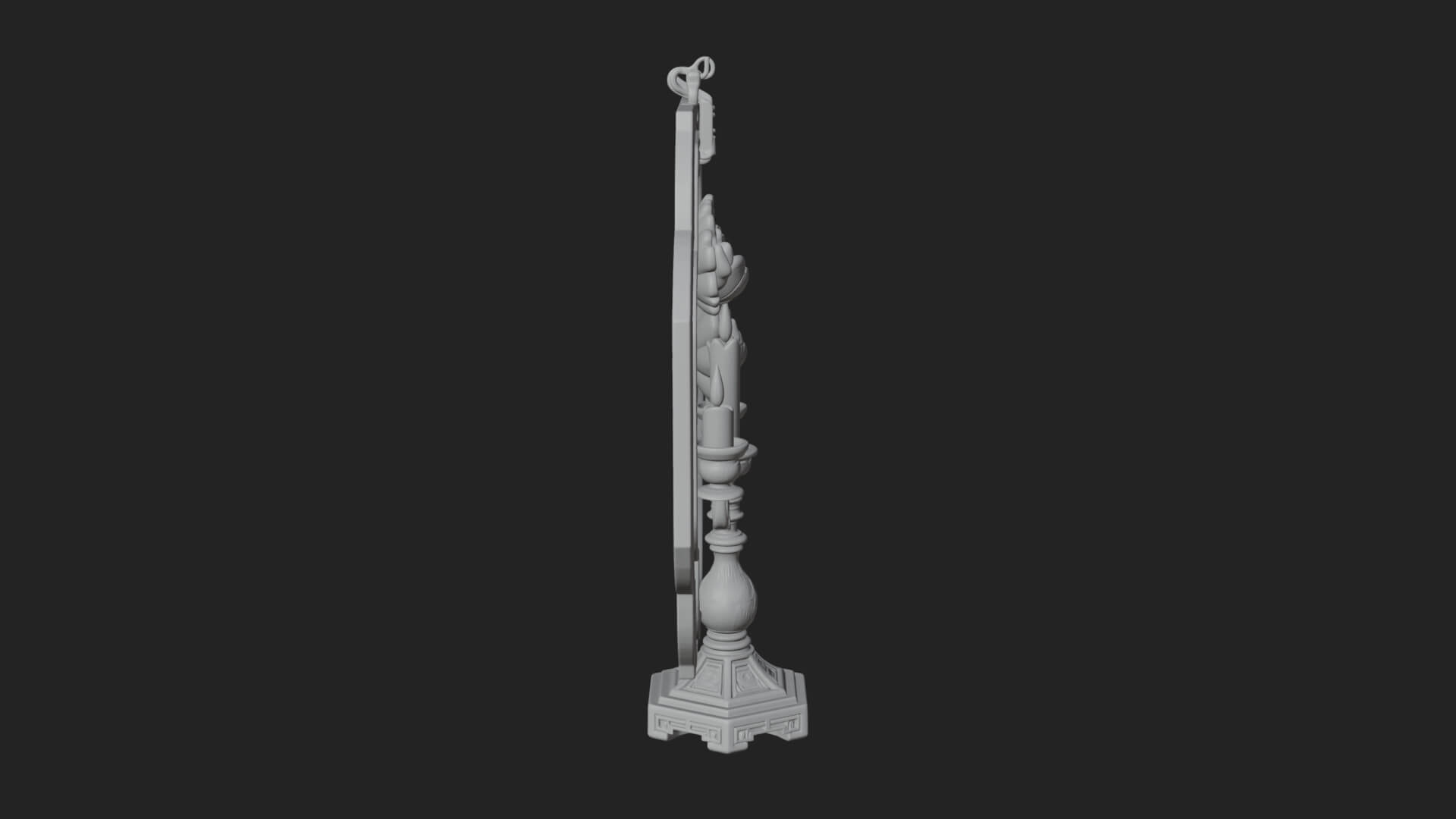 Floral Candle Wall Plaque Design 3 3D Print Model 3D Model