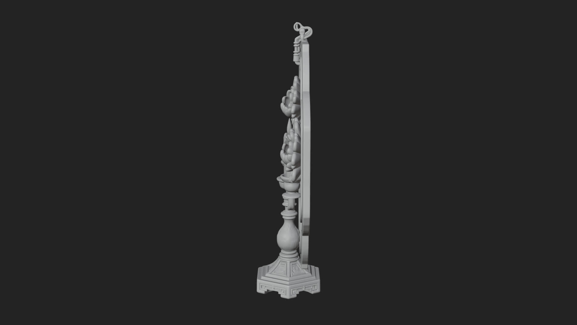 Floral Candle Wall Plaque Design 3 3D Print Model 3D Model