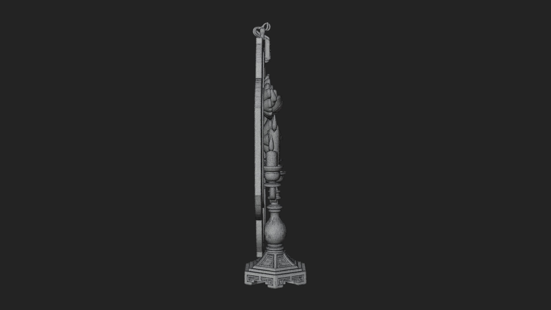 Floral Candle Wall Plaque Design 3 3D Print Model 3D Model