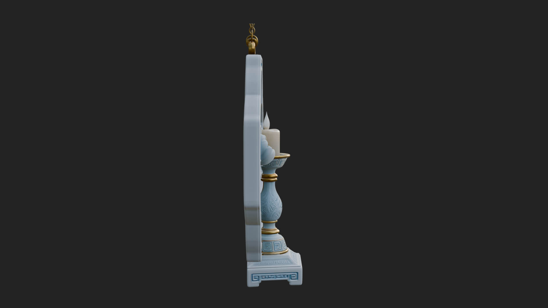 Floral Candle Wall Plaque Design 4 3D Print Model 3D Model