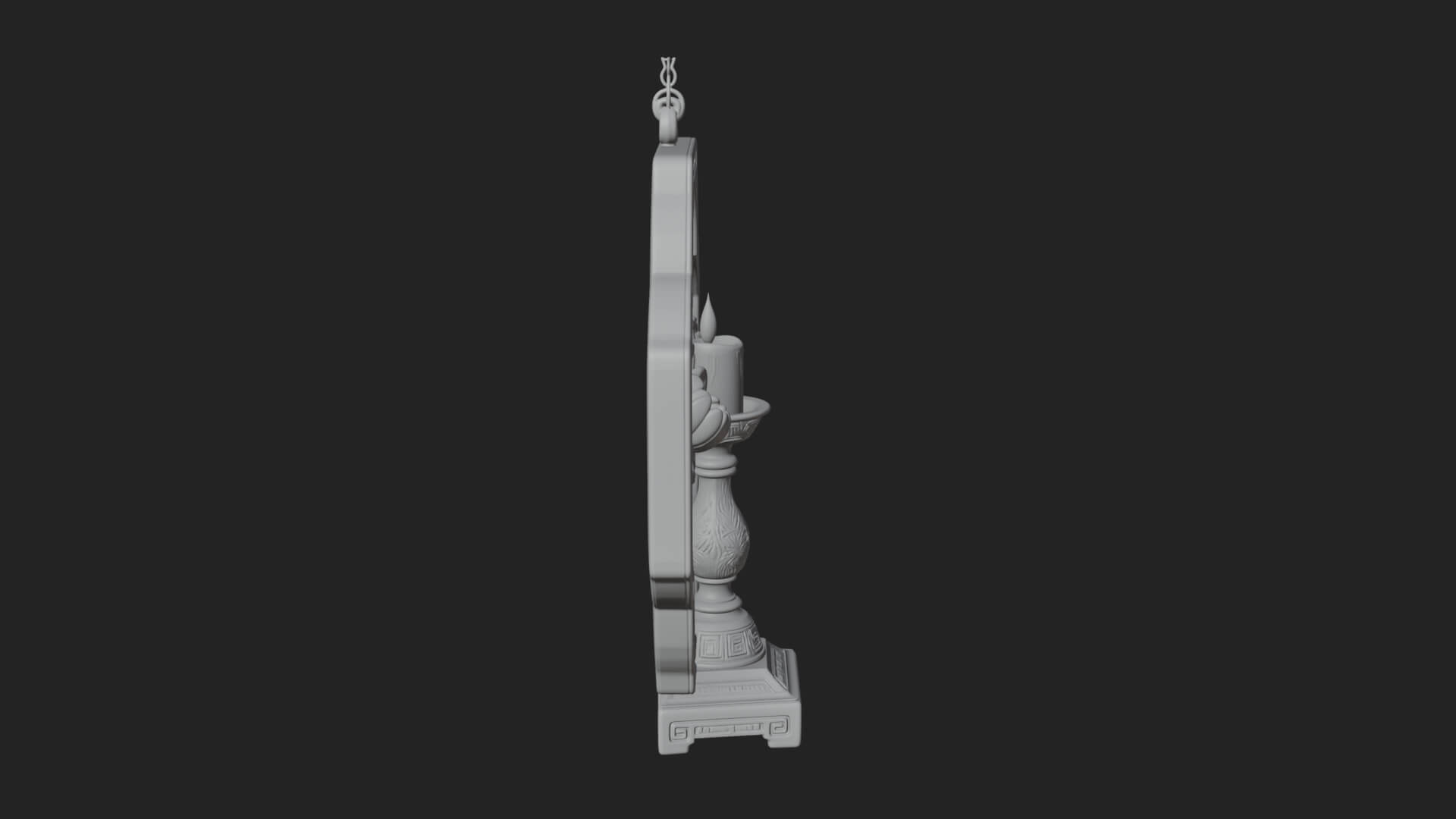Floral Candle Wall Plaque Design 4 3D Print Model 3D Model