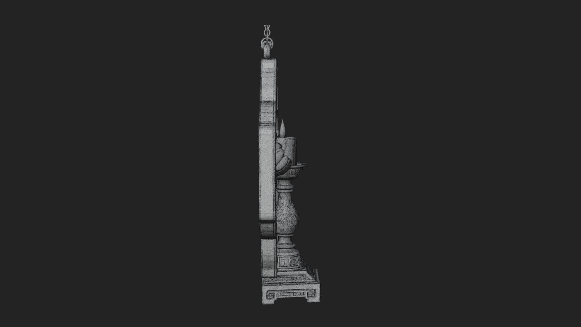 Floral Candle Wall Plaque Design 4 3D Print Model 3D Model