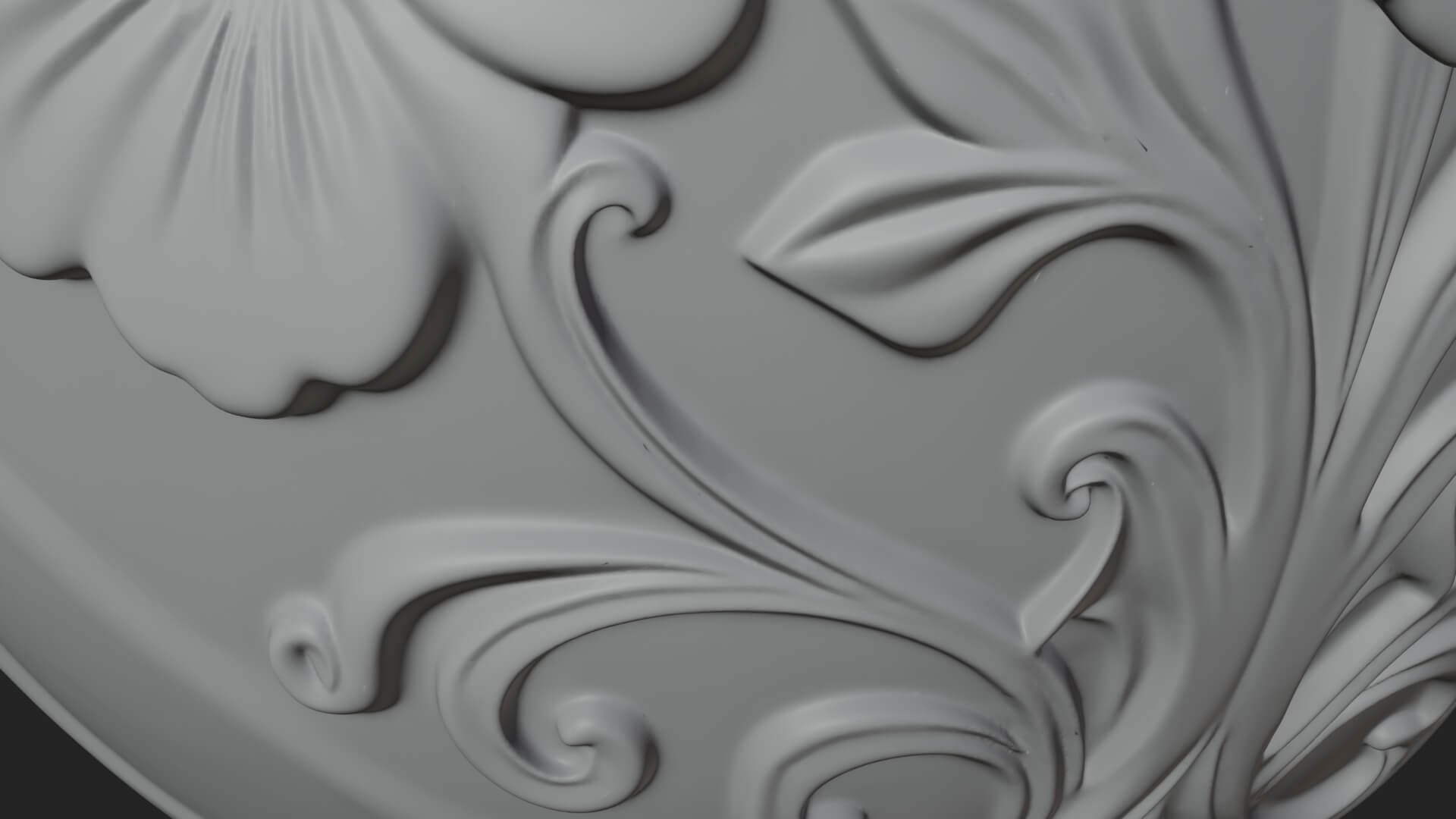 Floral Carved Easter Egg Ornament Design 1 3d Print Model 3D Model