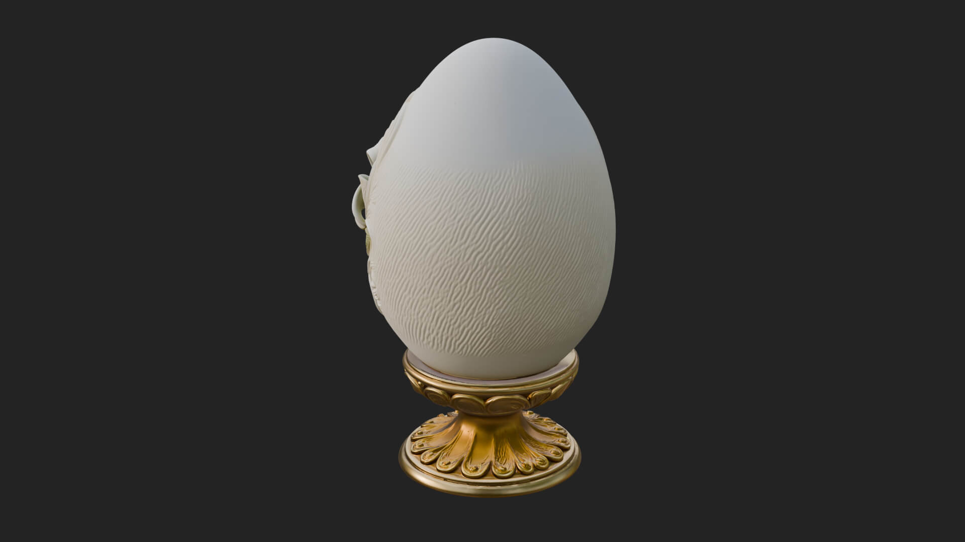 Floral Carved Easter Egg Ornament Design 2 3D Print Model 3D Model