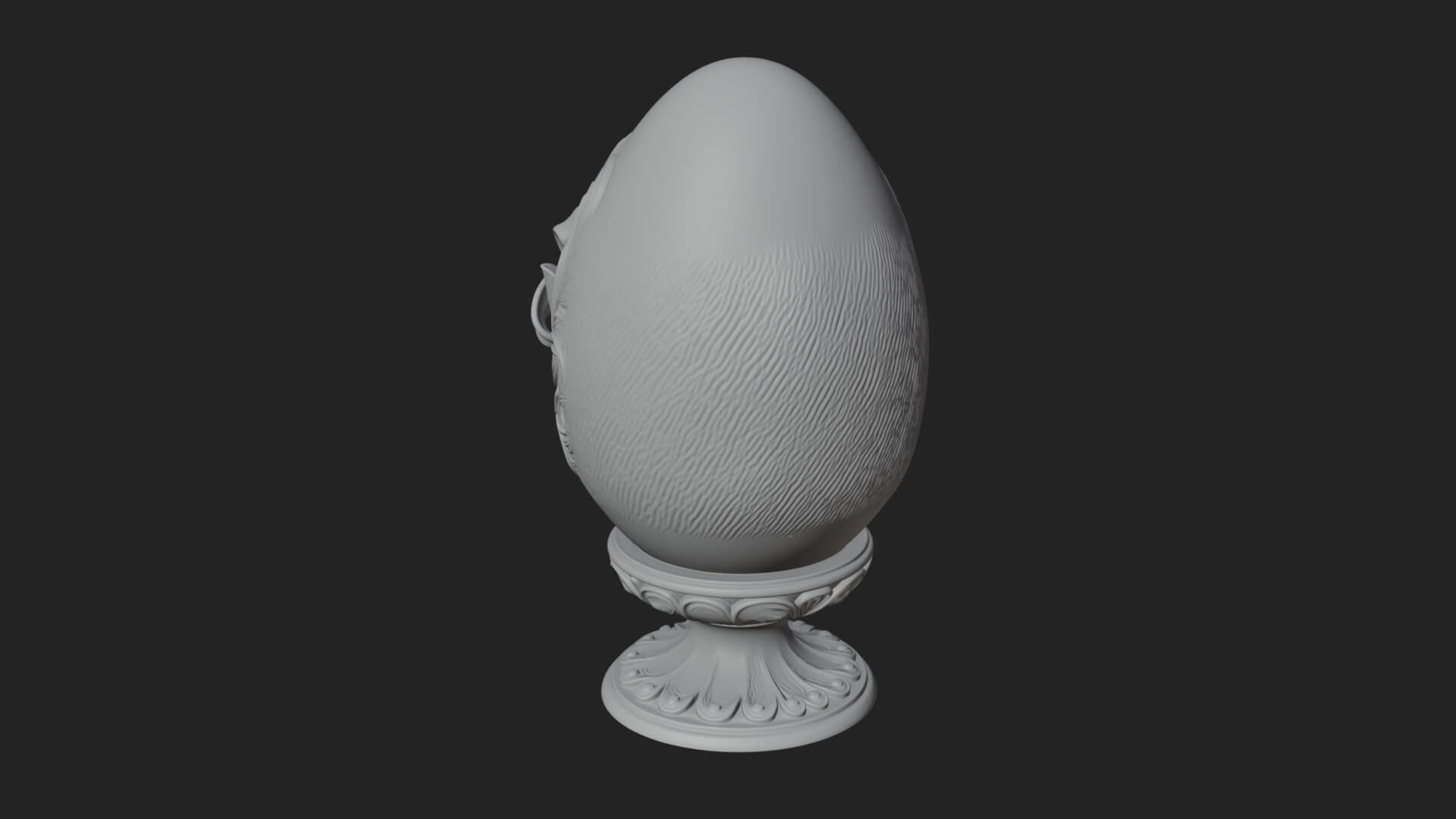 Floral Carved Easter Egg Ornament Design 2 3D Print Model 3D Model