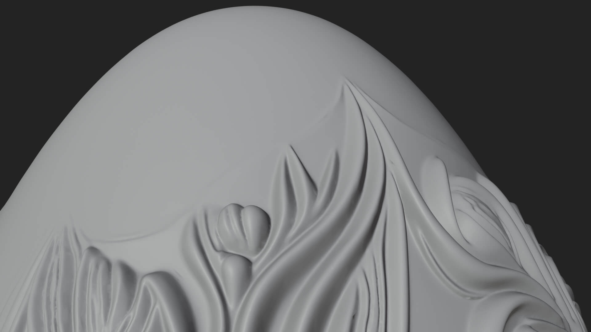 Floral Carved Easter Egg Ornament Design 2 3D Print Model 3D Model