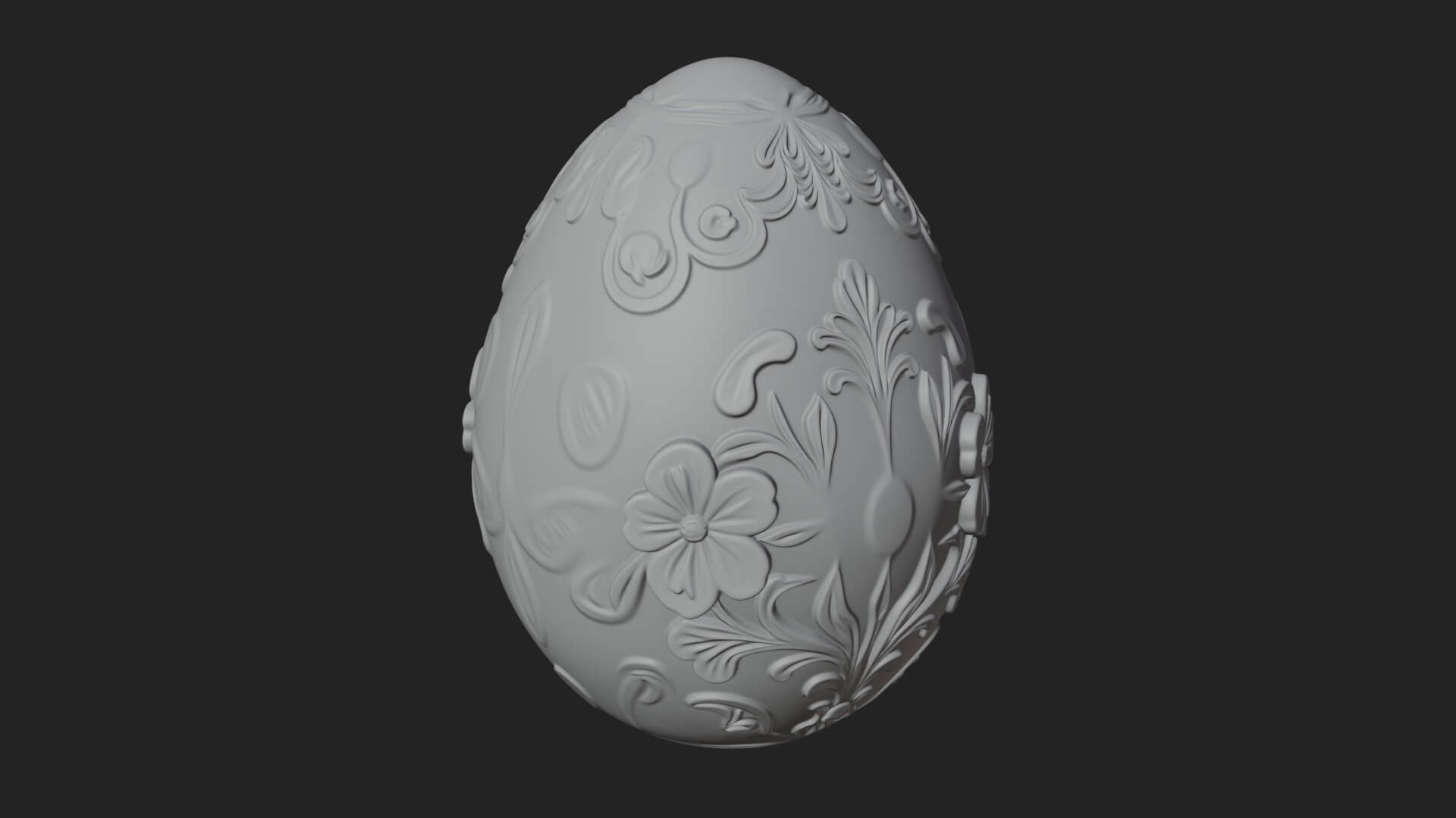 Floral Carved Easter Egg Ornament Design 3 3D Print Model 3D Model