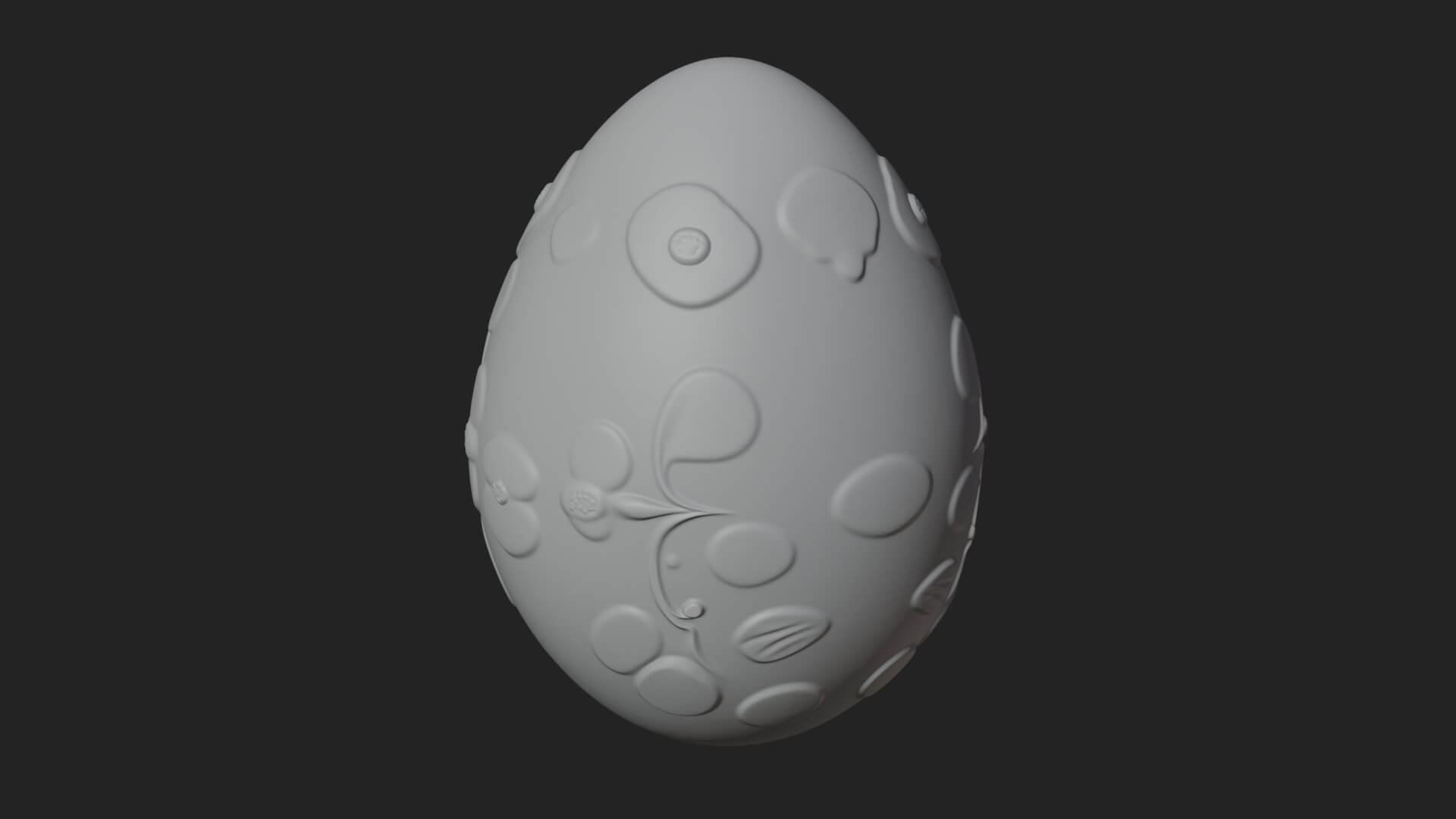 Floral Carved Easter Egg Ornament Design 4 3D Print Model 3D Model