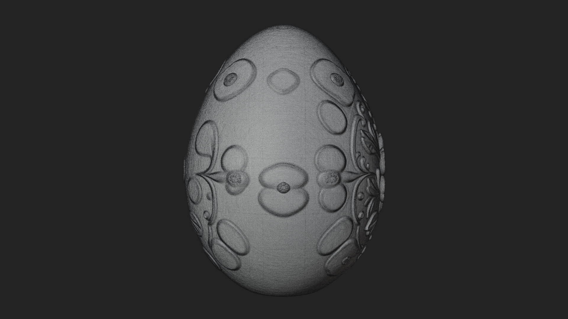 Floral Carved Easter Egg Ornament Design 4 3D Print Model 3D Model