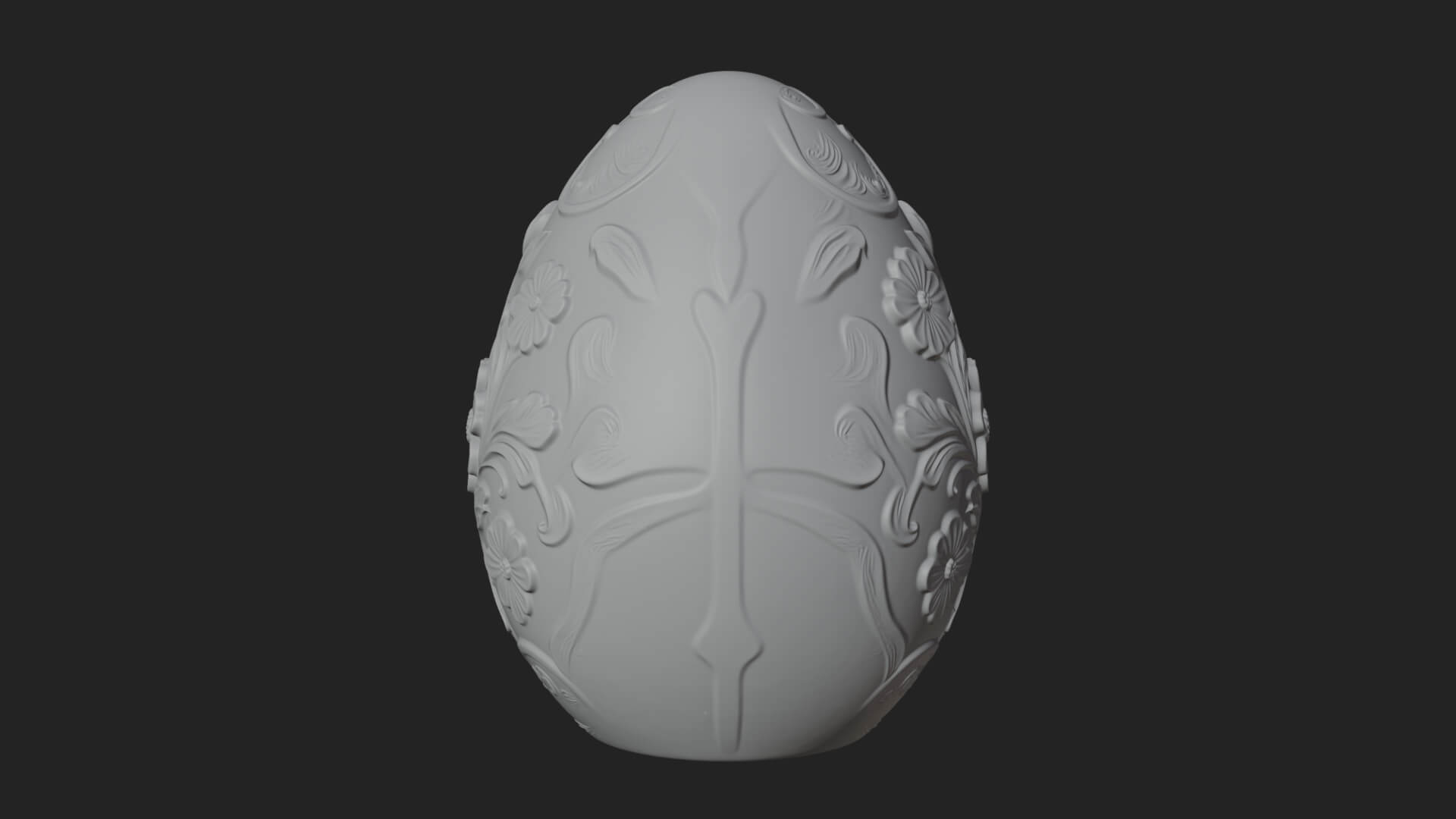 Floral Carved Easter Egg Ornament Design 5 3D Print Model 3D Model